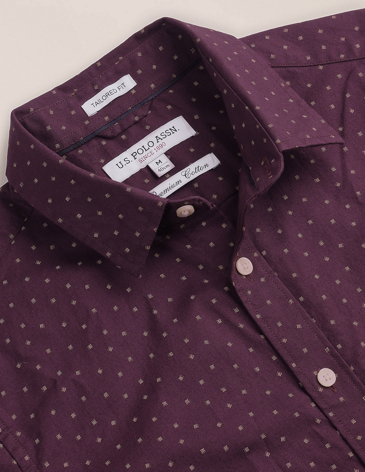 Image of U.S. POLO ASSN. Men Printed Casual Purple Shirt