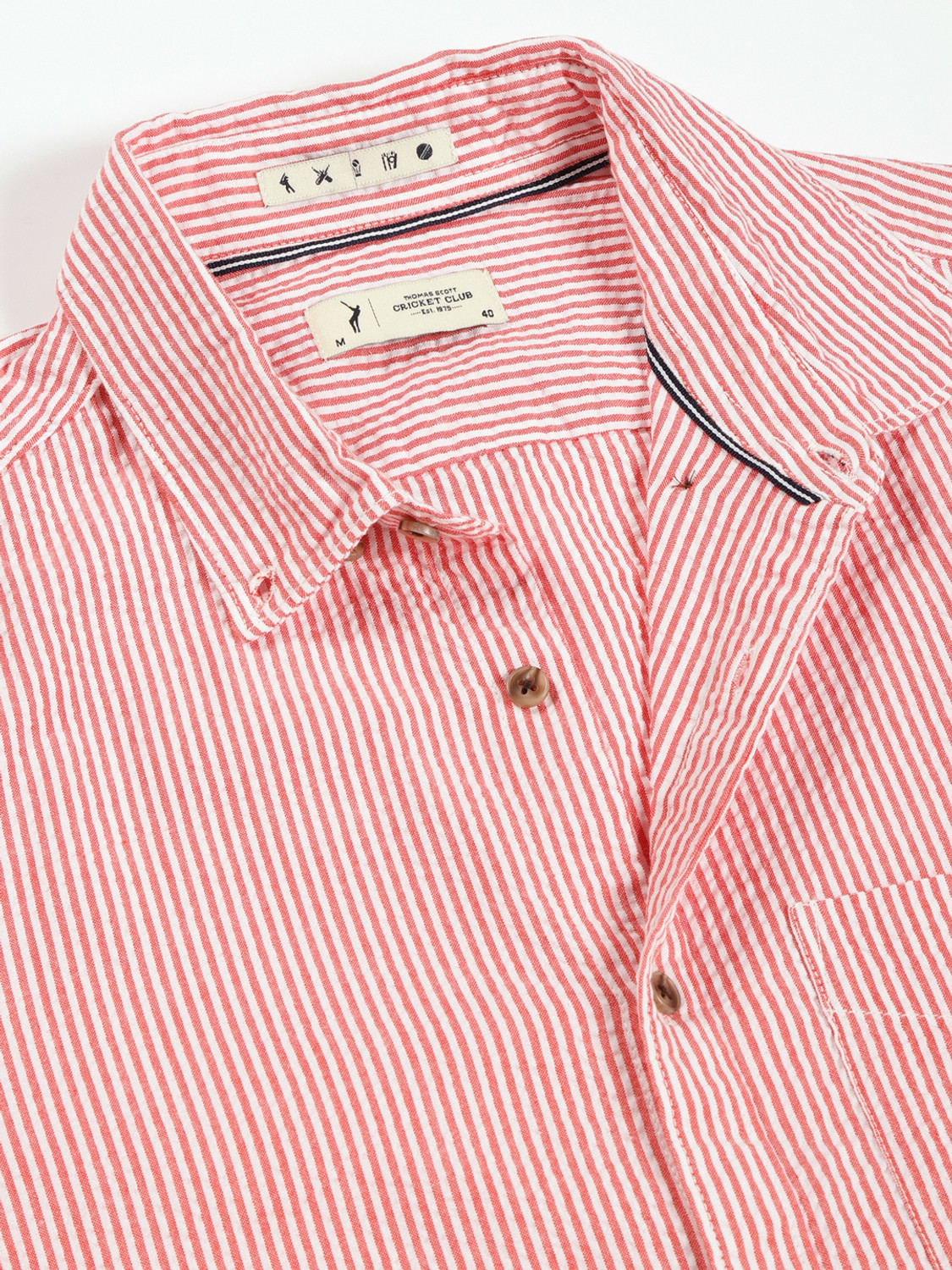 Image of THOMAS SCOTT Men Striped Casual Red Shirt
