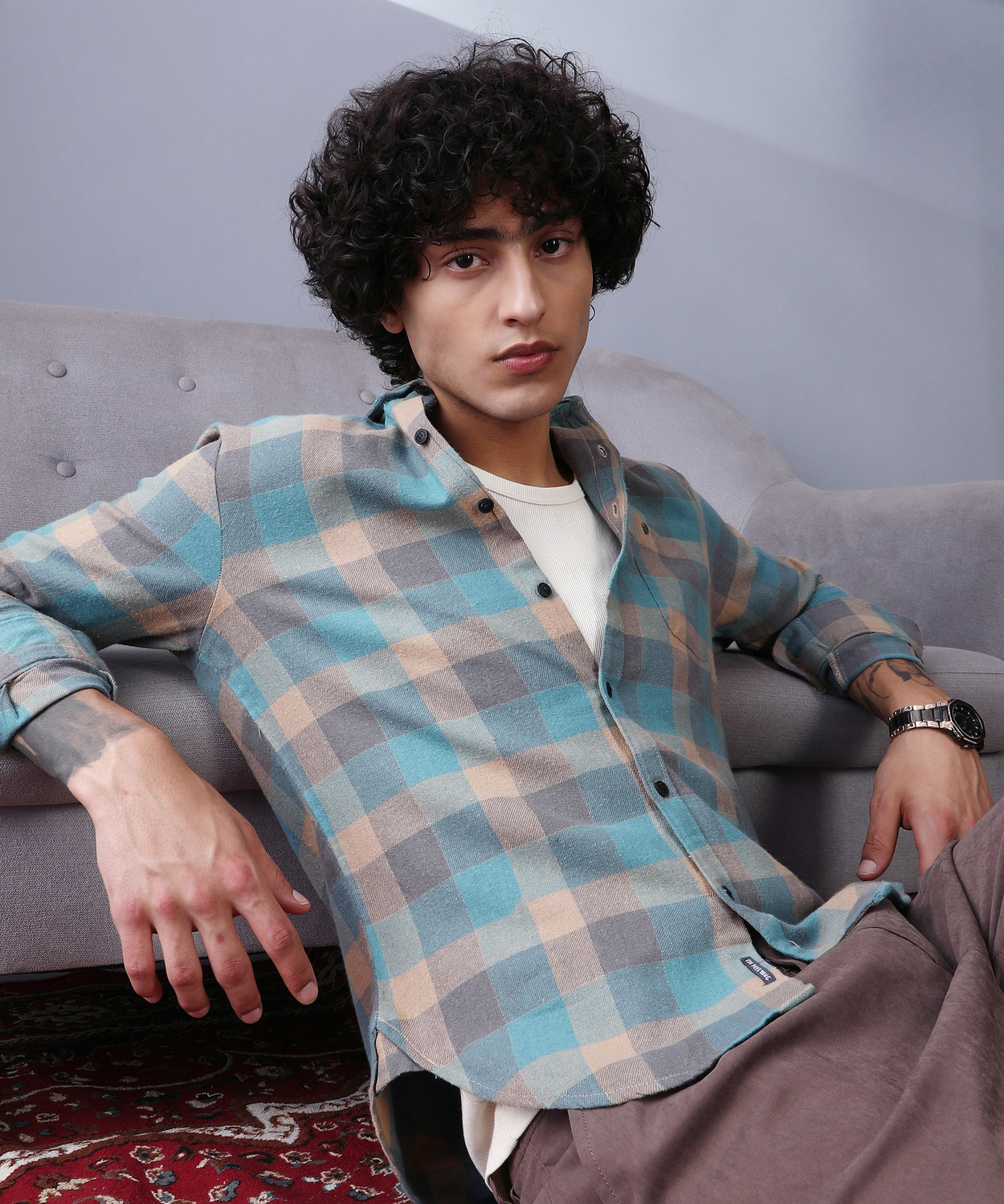 Image of CAMPUS SUTRA Men Checkered Casual Multicolor Shirt