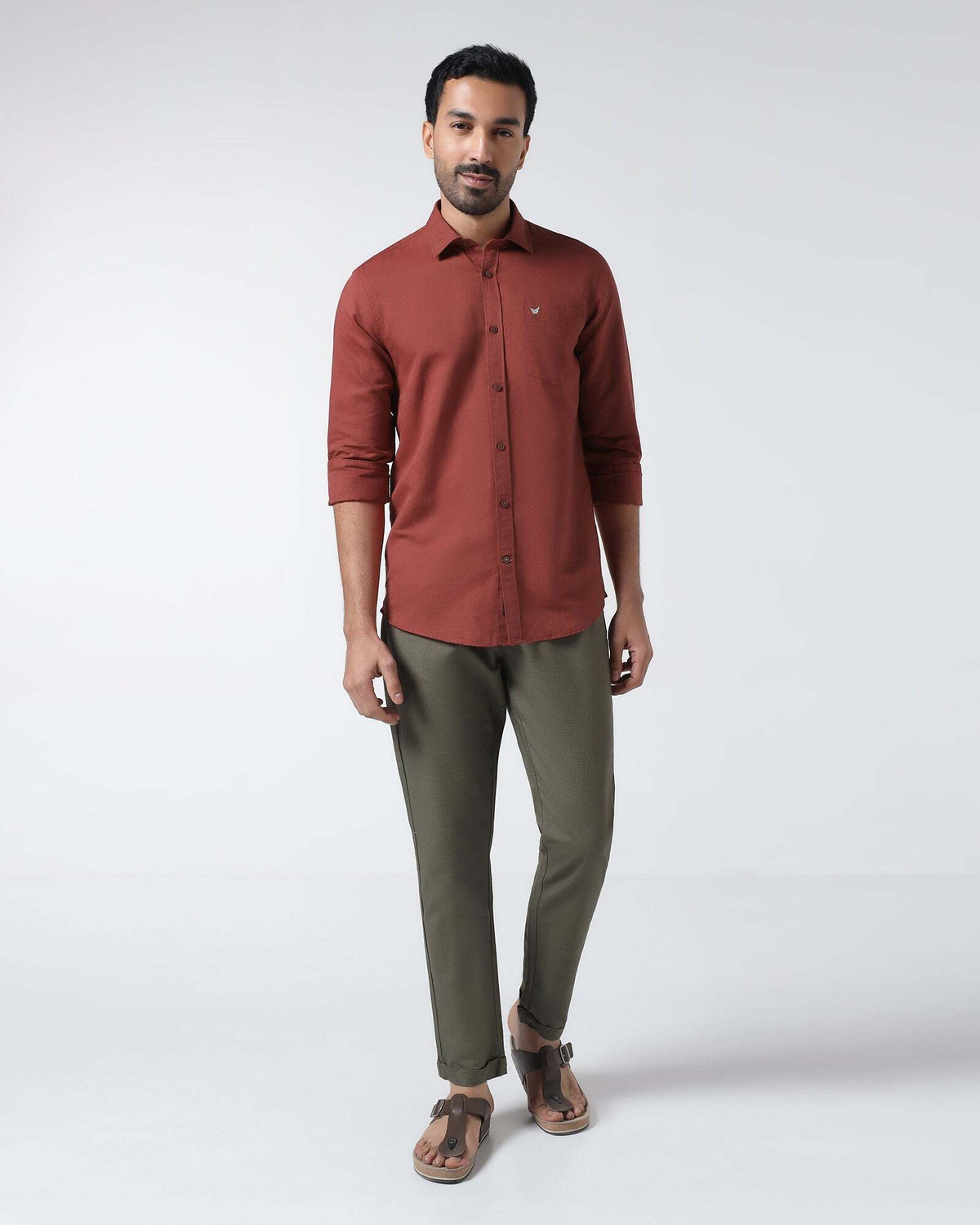 Image of Blackberrys Men Solid Casual Red Shirt
