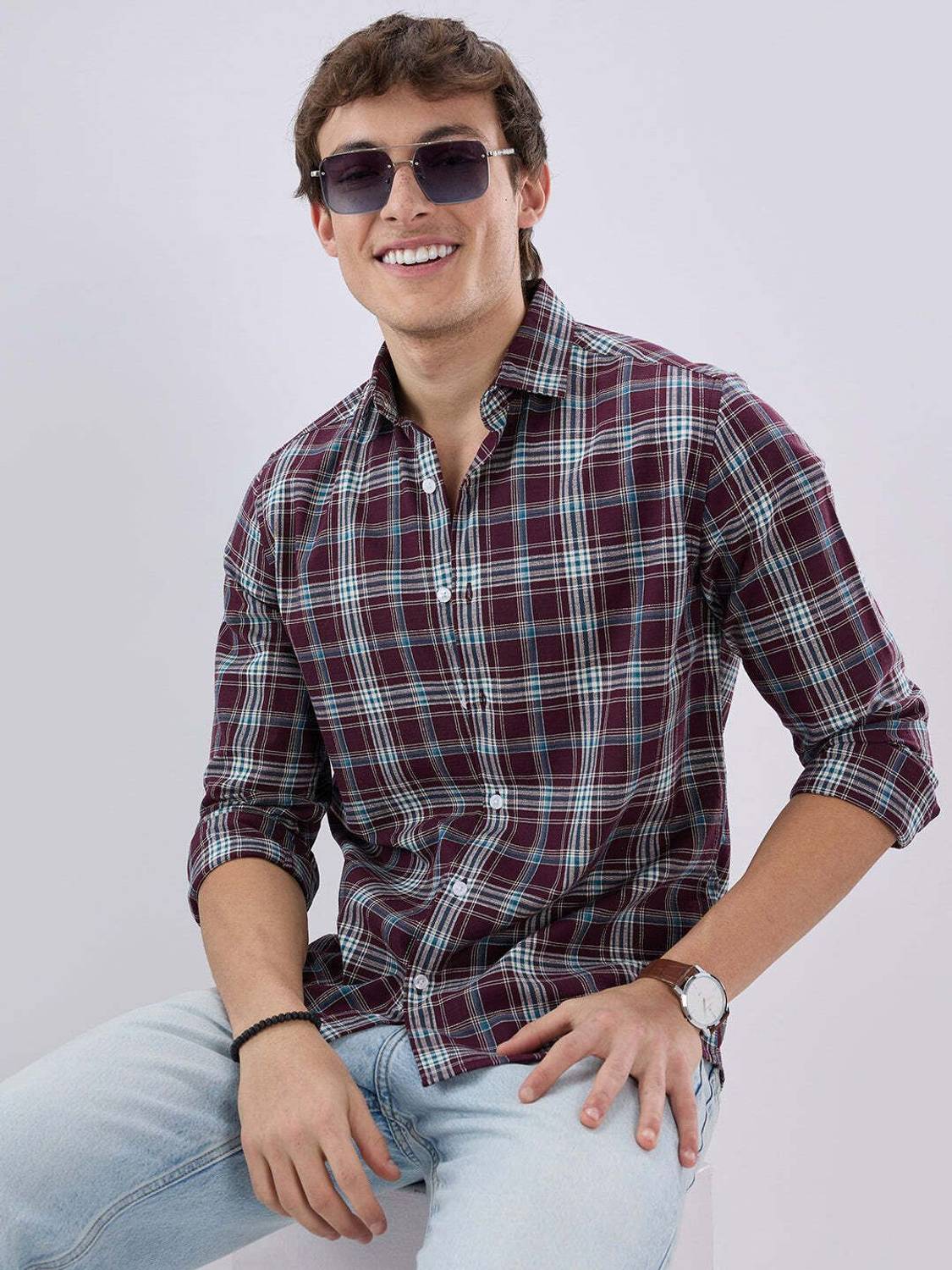 VASTRADO Men Checkered Multicolor Shirt - Image 2