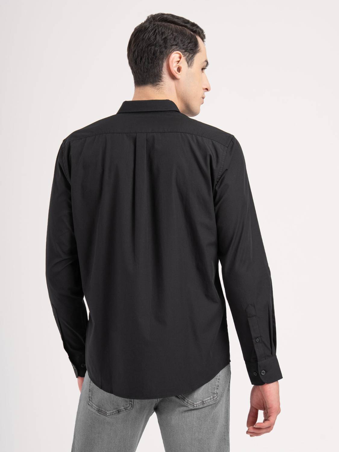 RED TAPE Men Solid Casual Black Shirt - Image 4