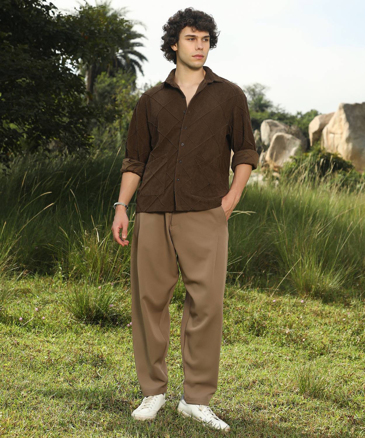 CAHOOT Men Solid Casual Brown Shirt - Image 5