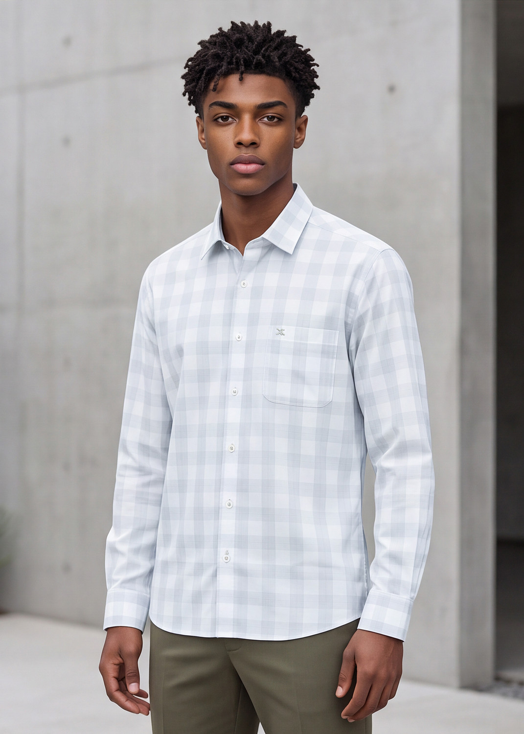Image of KILLER Men Slim Fit Checkered Formal Shirt