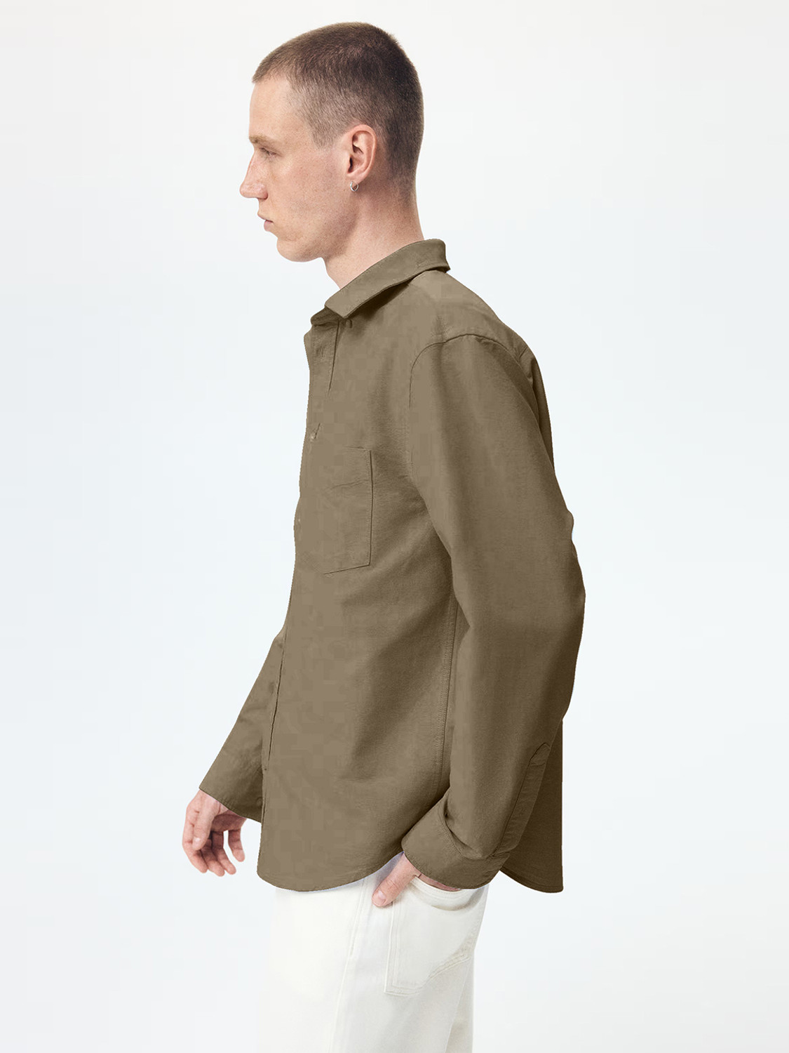 Image of METRONAUT Men Solid Casual Brown Shirt