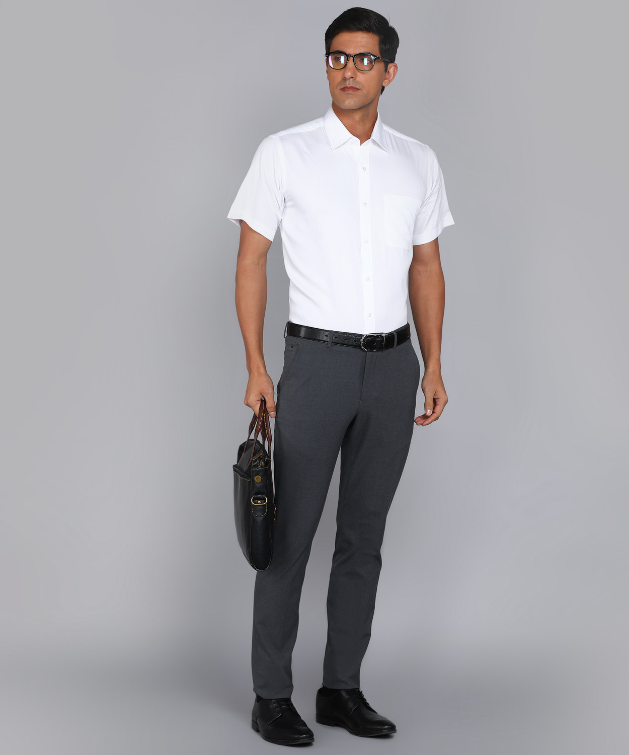 Image of Raymond Men Solid Formal White Shirt