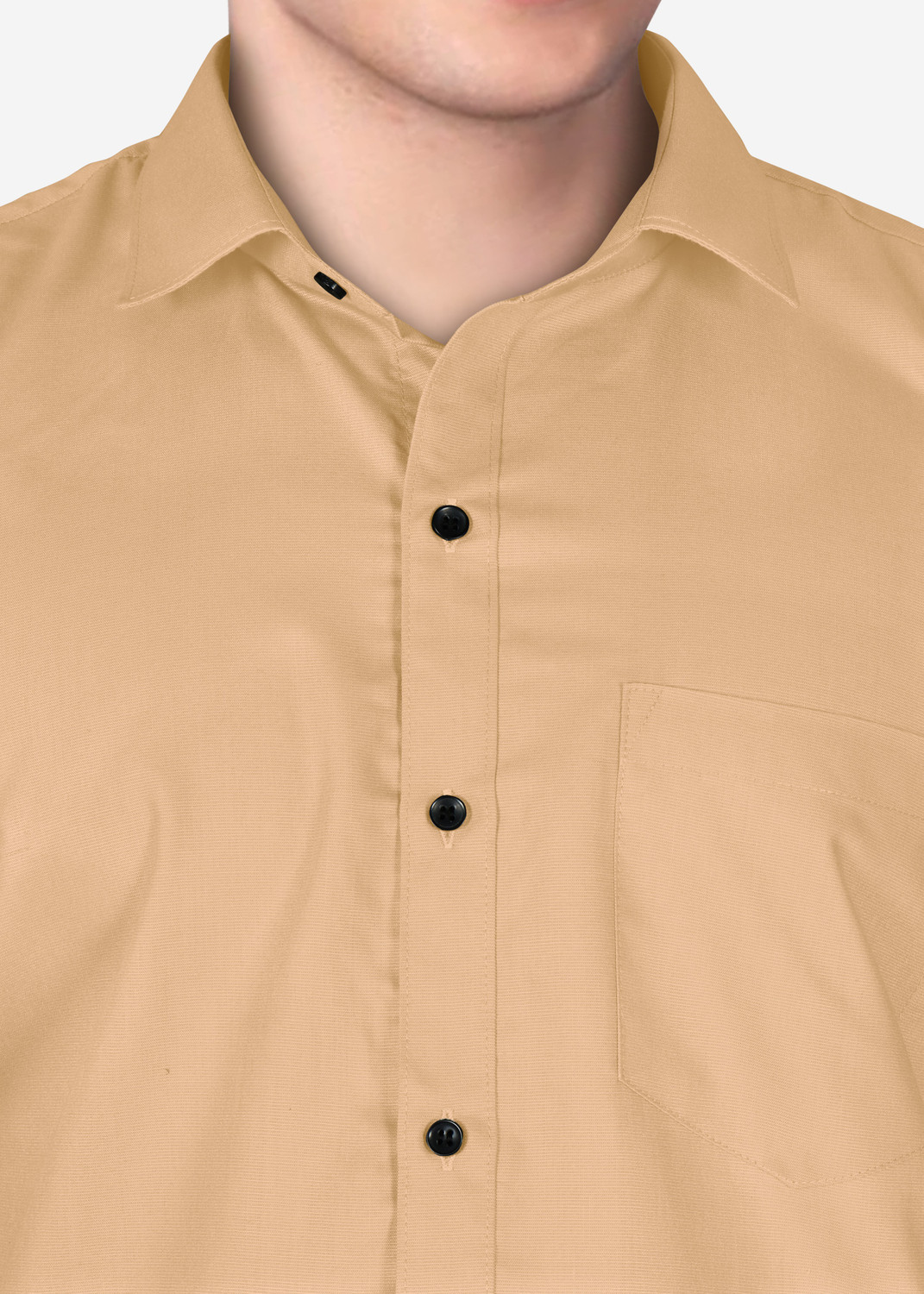 Image of LUNGER Men Solid Casual Cream Shirt