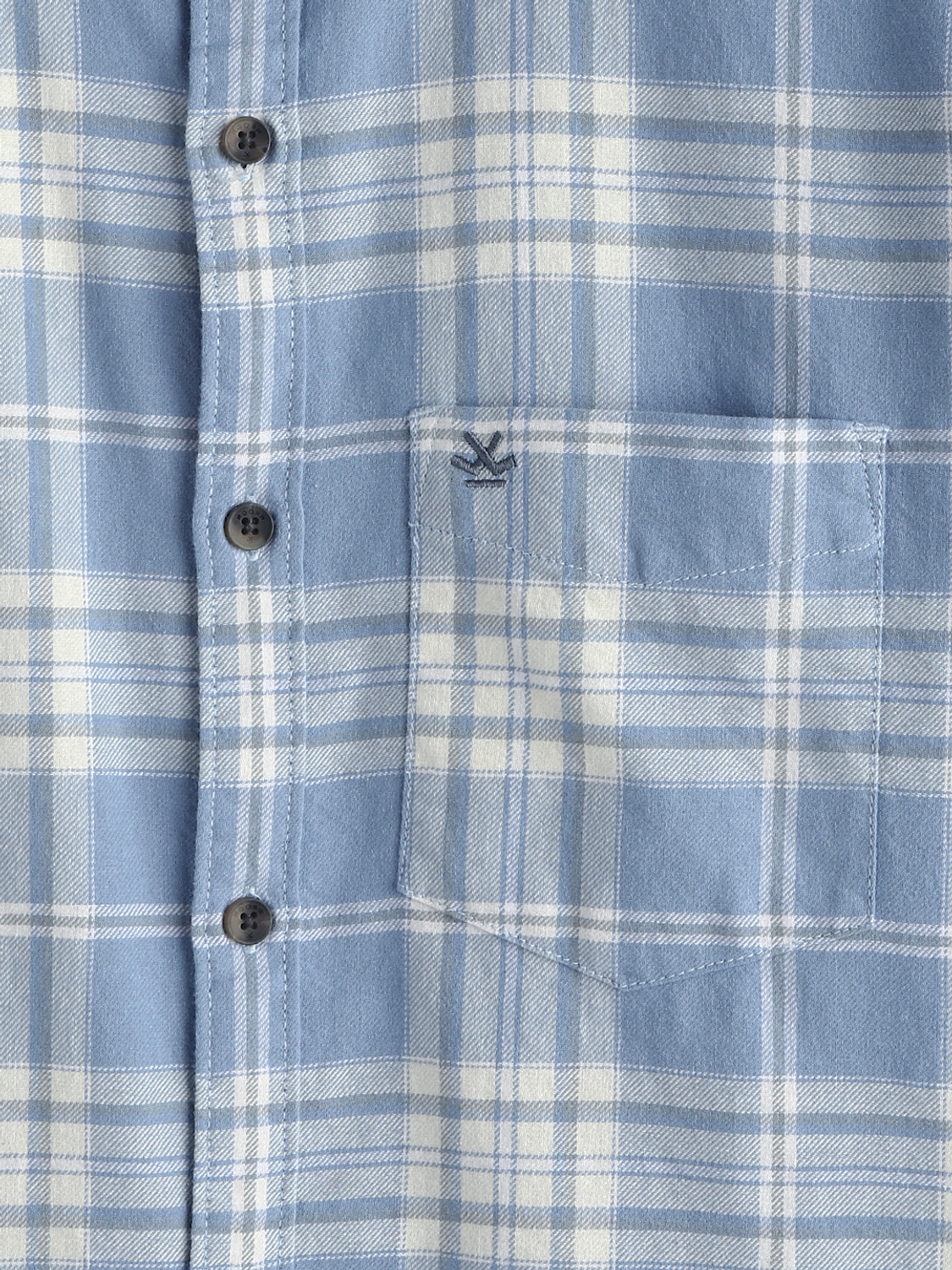 Image of WROGN Men Checkered Casual Grey Shirt