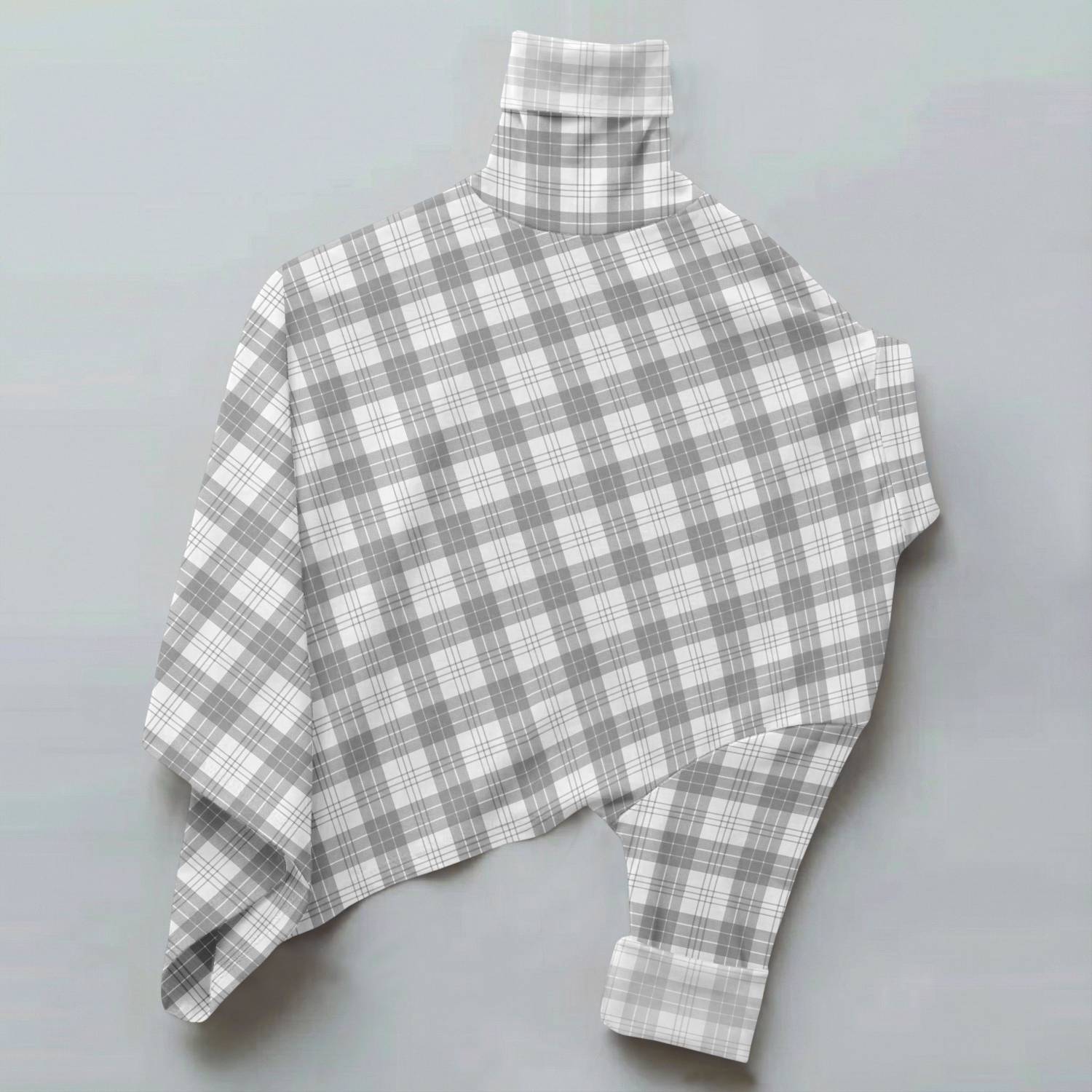 vdlooks Men Checkered Casual Grey, White Shirt - Image 2