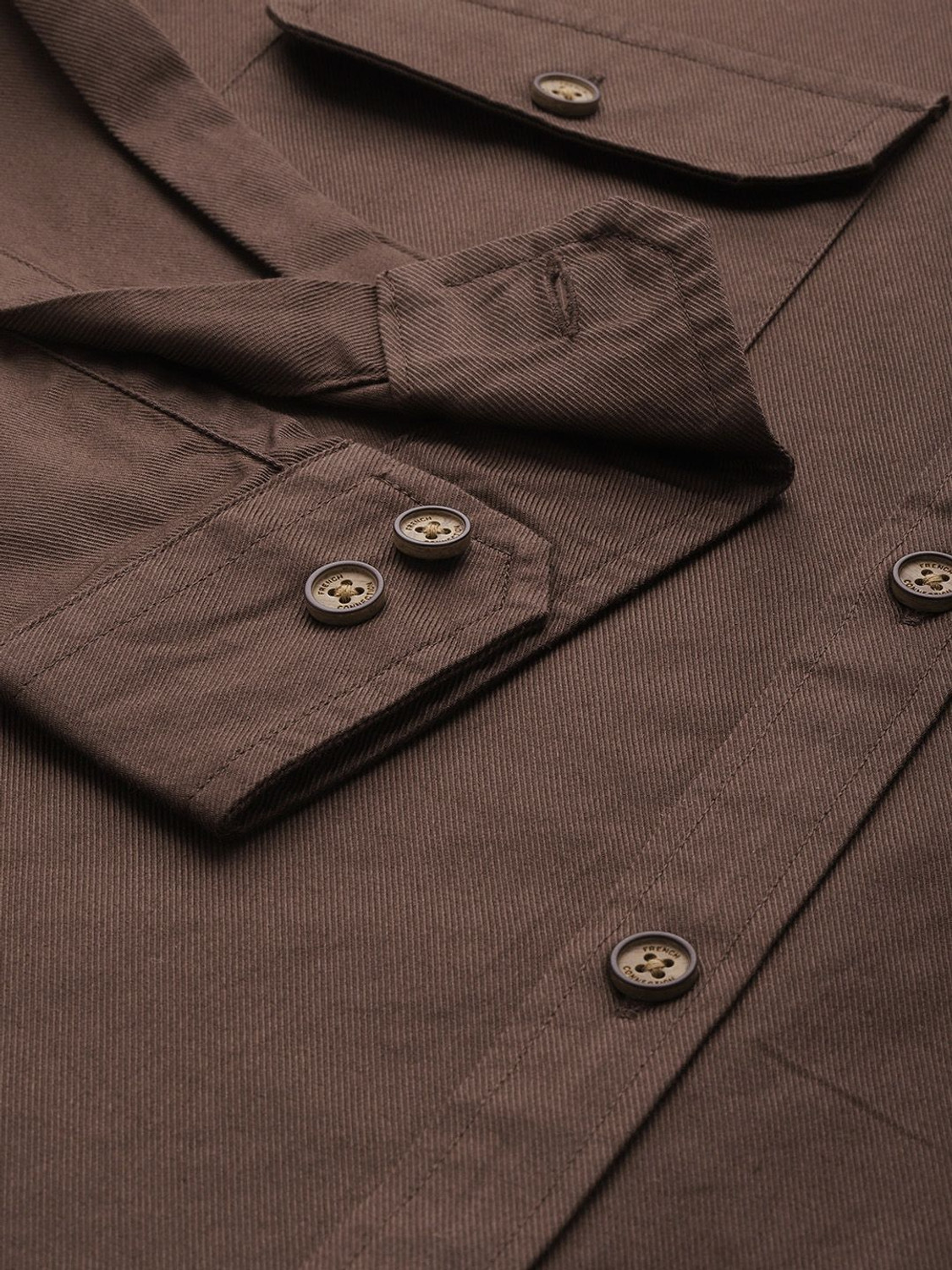 Image of French Connection Men Slim Fit Solid Cut Away Collar Casual Shirt