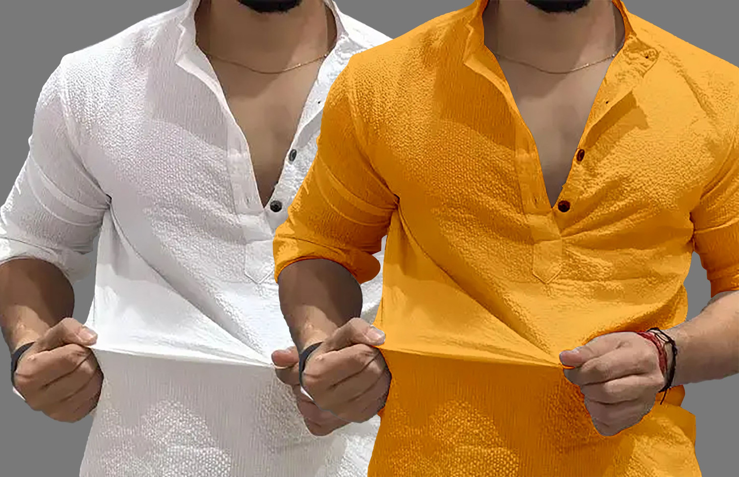 Image of COMBRAIDED Men Self Design Casual White, Black Shirt