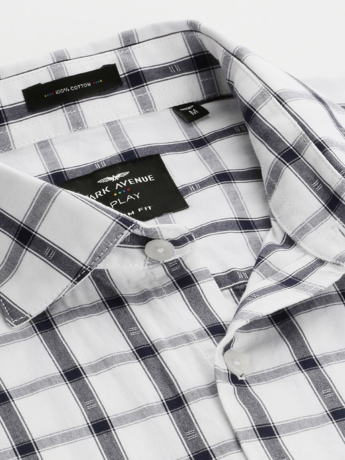 Image of PARK AVENUE Men Checkered Casual Black, White Shirt