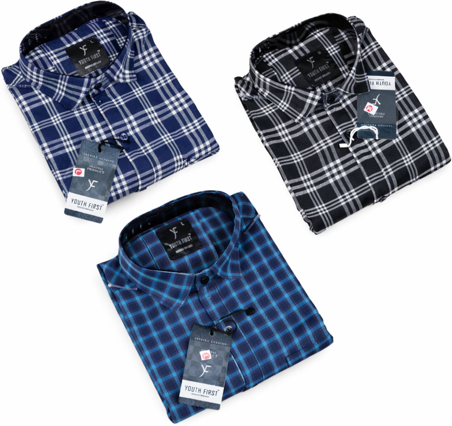youth first Men Regular Fit Checkered Spread Collar Casual Shirt