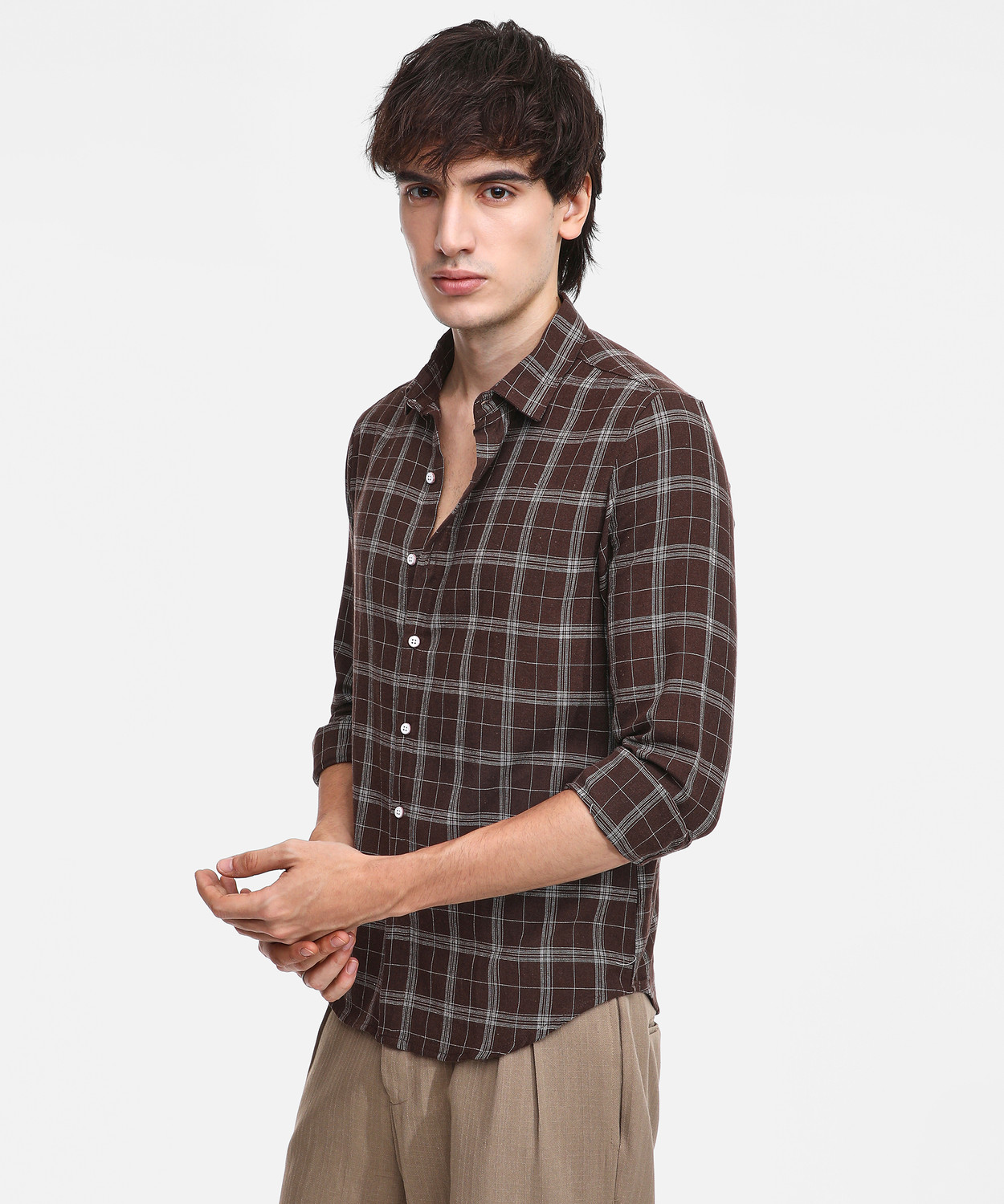 Image of CAMPUS SUTRA Men Striped Casual Red Shirt
