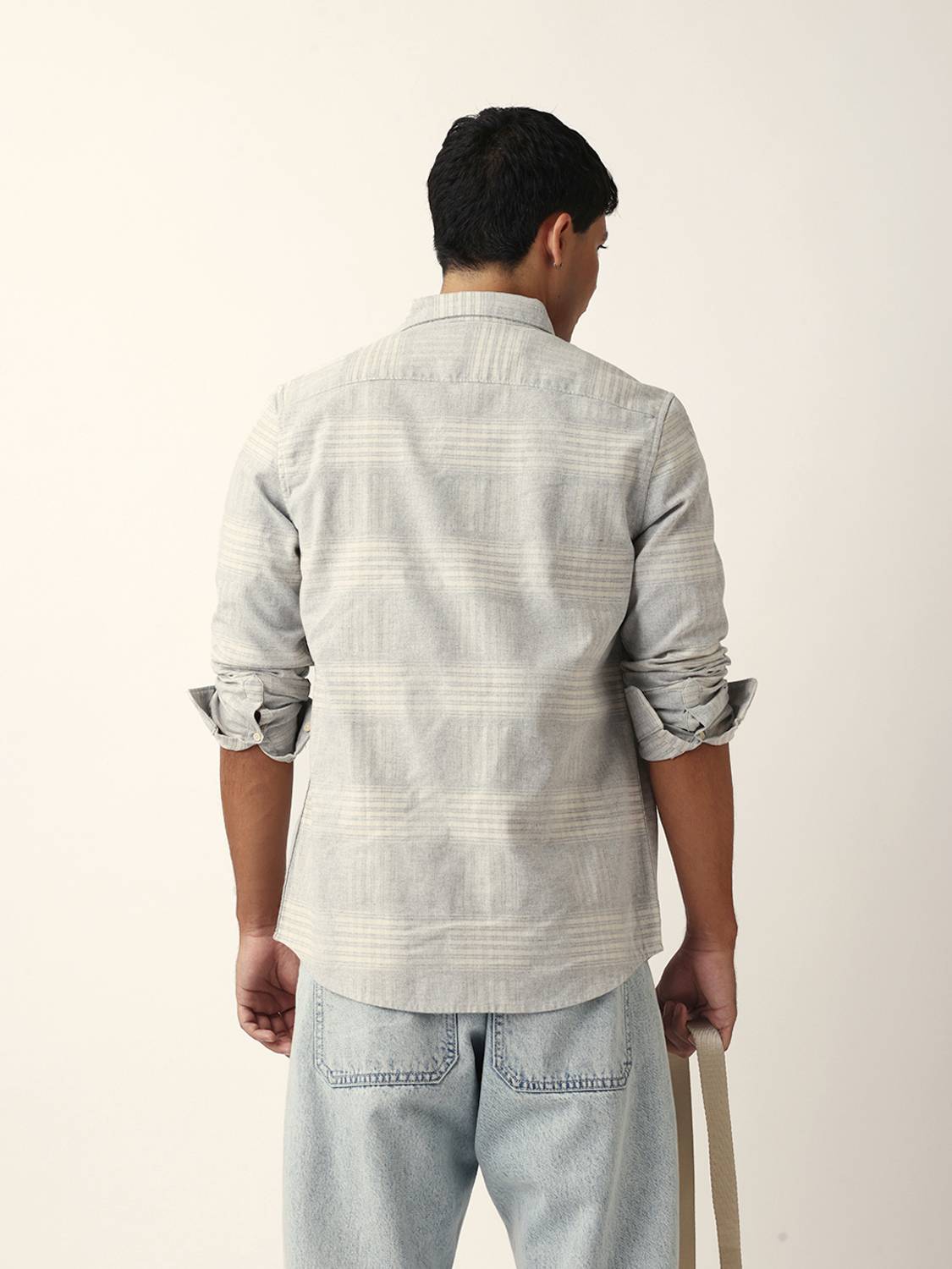 THE BEAR HOUSE Men Grey Checkered Shirt - Image 2