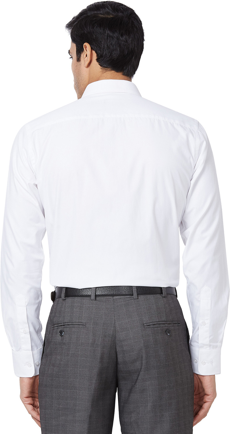 Image of PARK AVENUE Men Solid Formal White Shirt