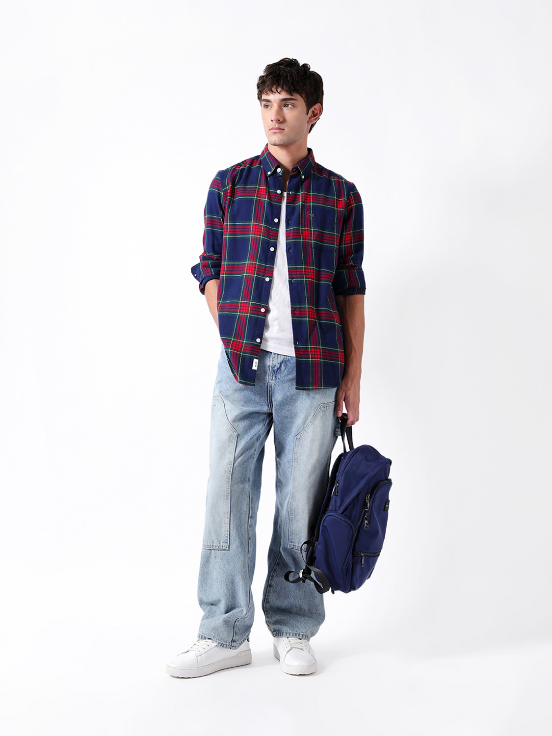Image of THE BEAR HOUSE Men Checkered Casual Multicolor Shirt
