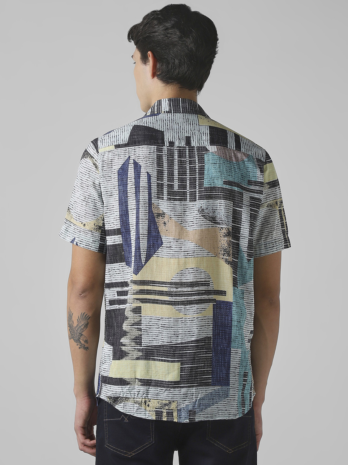 Image of MUFTI Men Printed Casual Multicolor Shirt
