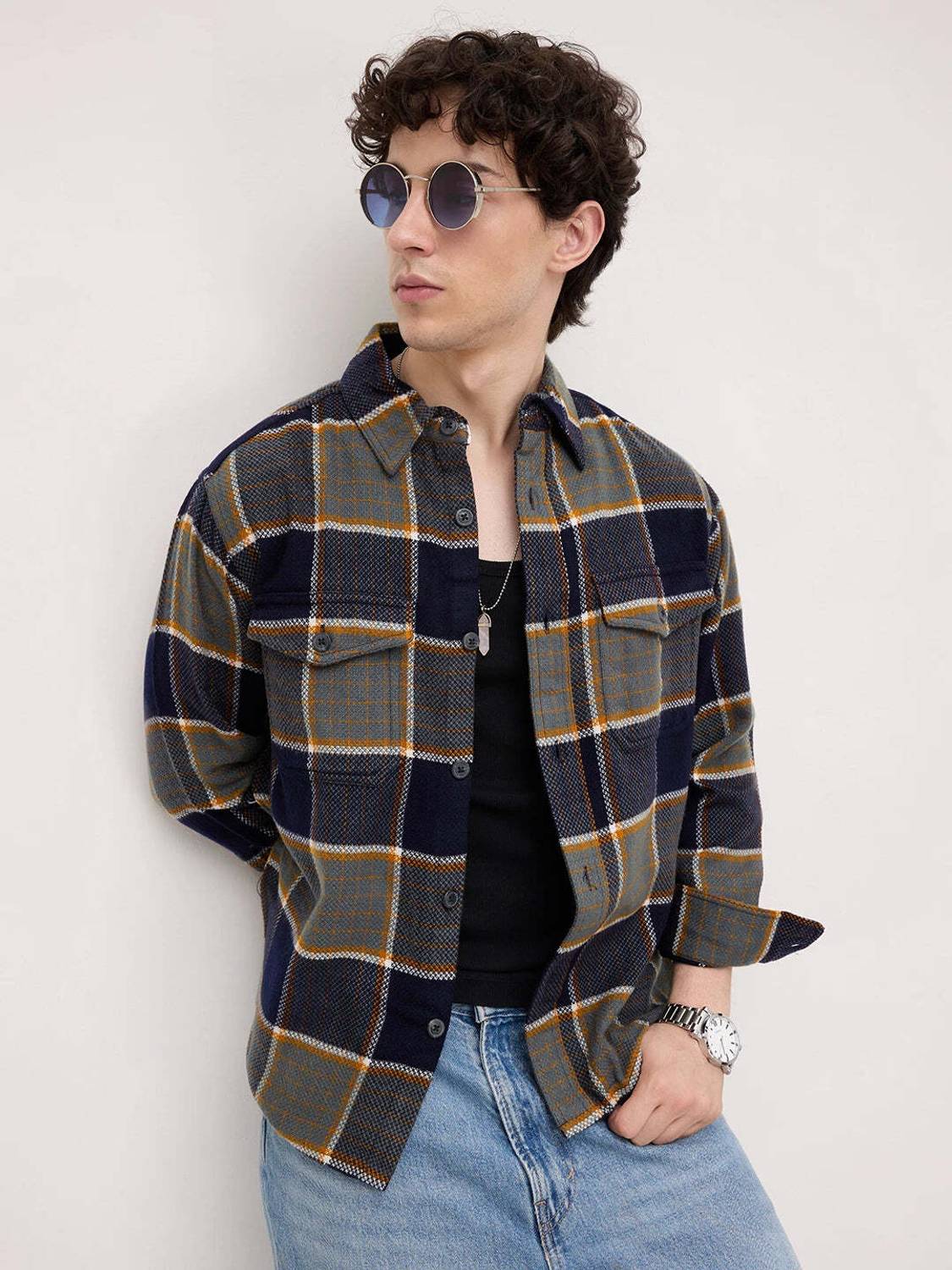 VASTRADO Men Checkered Casual Multicolor Shirt