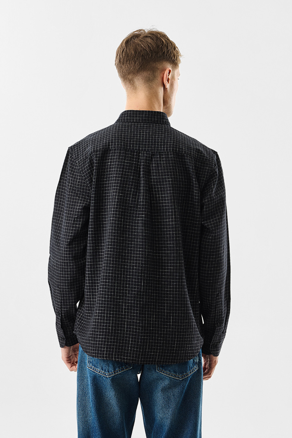 Image of Snitch Men Checkered Casual Black Shirt
