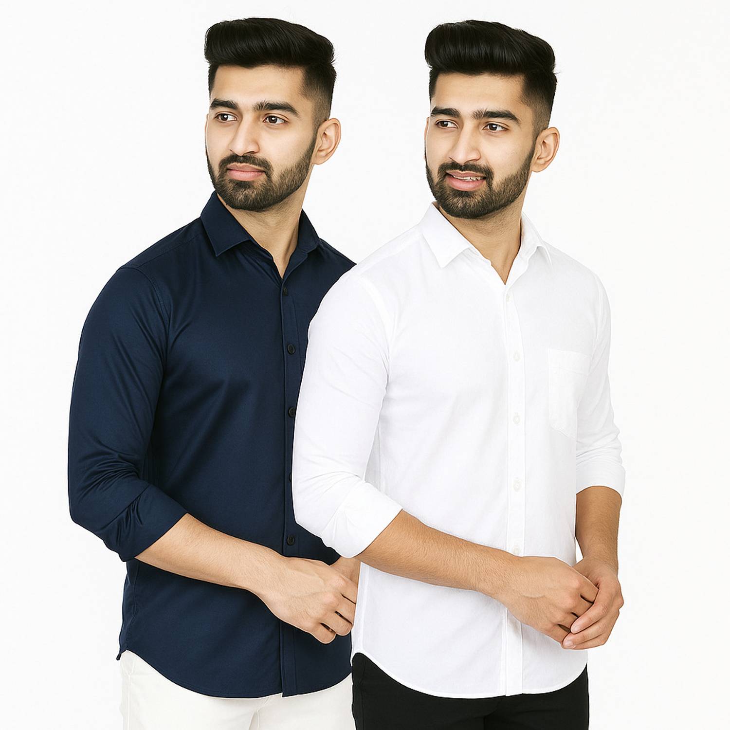 youth first Men Regular Fit Solid Spread Collar Casual Shirt (Pac