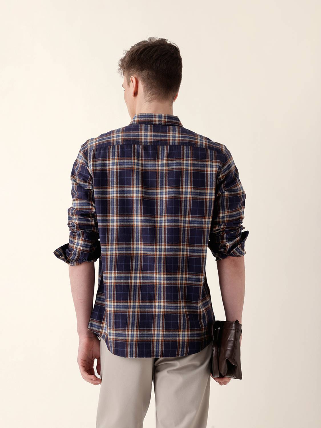 THE BEAR HOUSE Men Checkered Casual Blue Shirt - Image 2