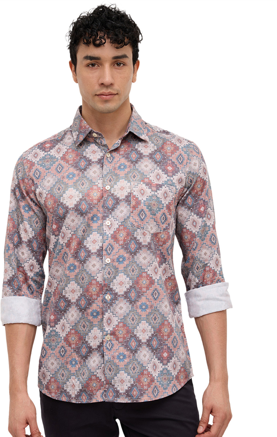 Image of PARX Men Printed Casual Red Shirt