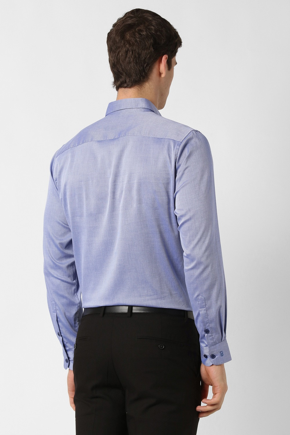 Image of PETER ENGLAND Men Solid Formal Light Blue Shirt