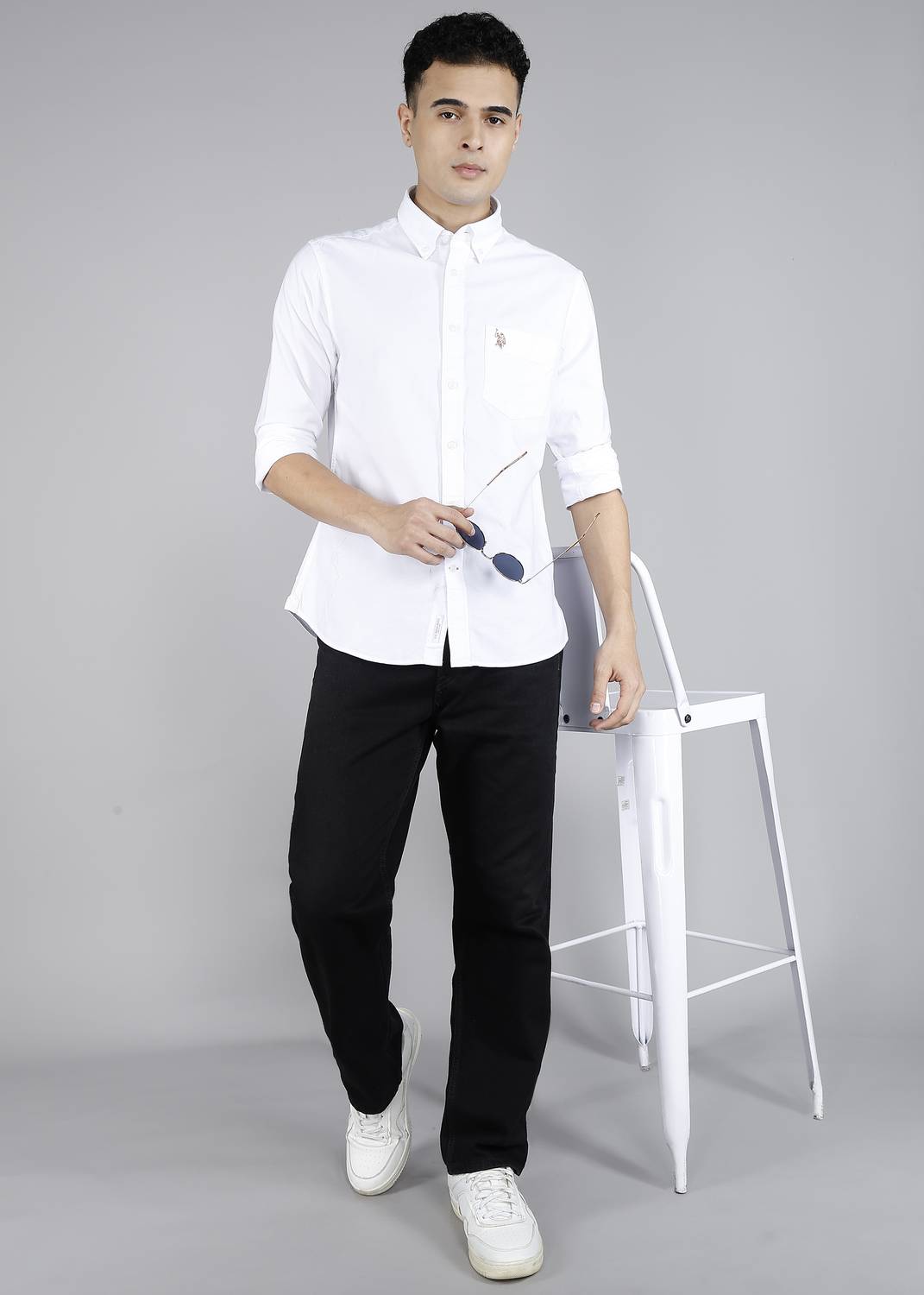U.S. POLO ASSN. Men Solid White Casual Shirt - Image 2