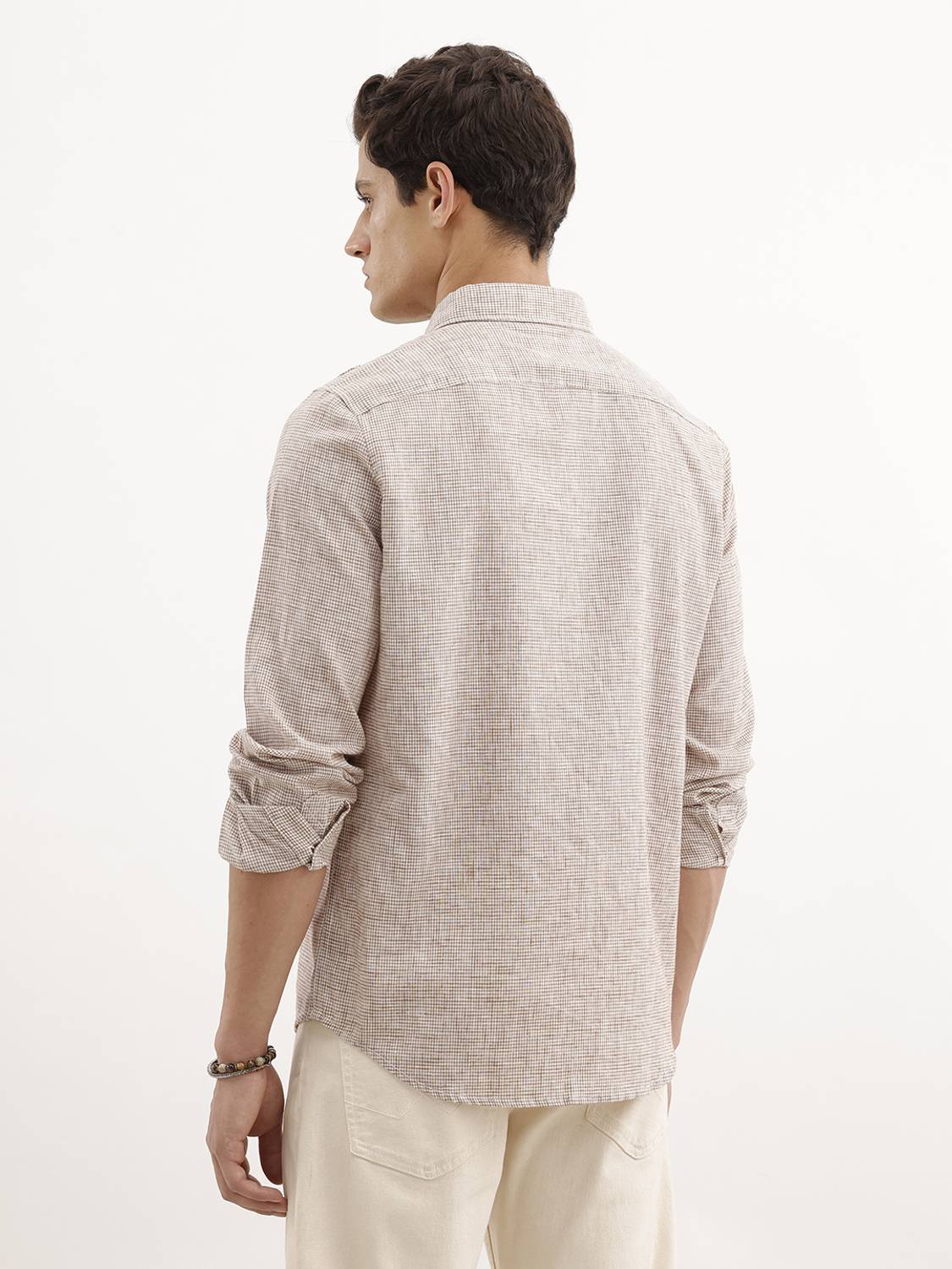 WROGN Men Checkered Casual Brown Shirt - Image 3