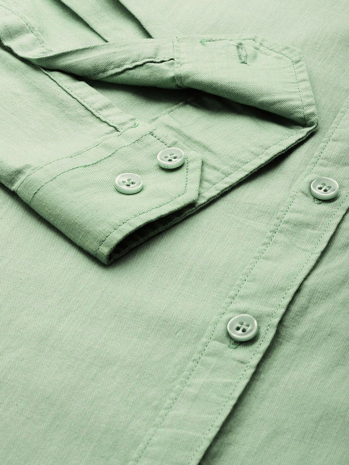 Image of Mast & Harbour Men Solid Casual Green Shirt