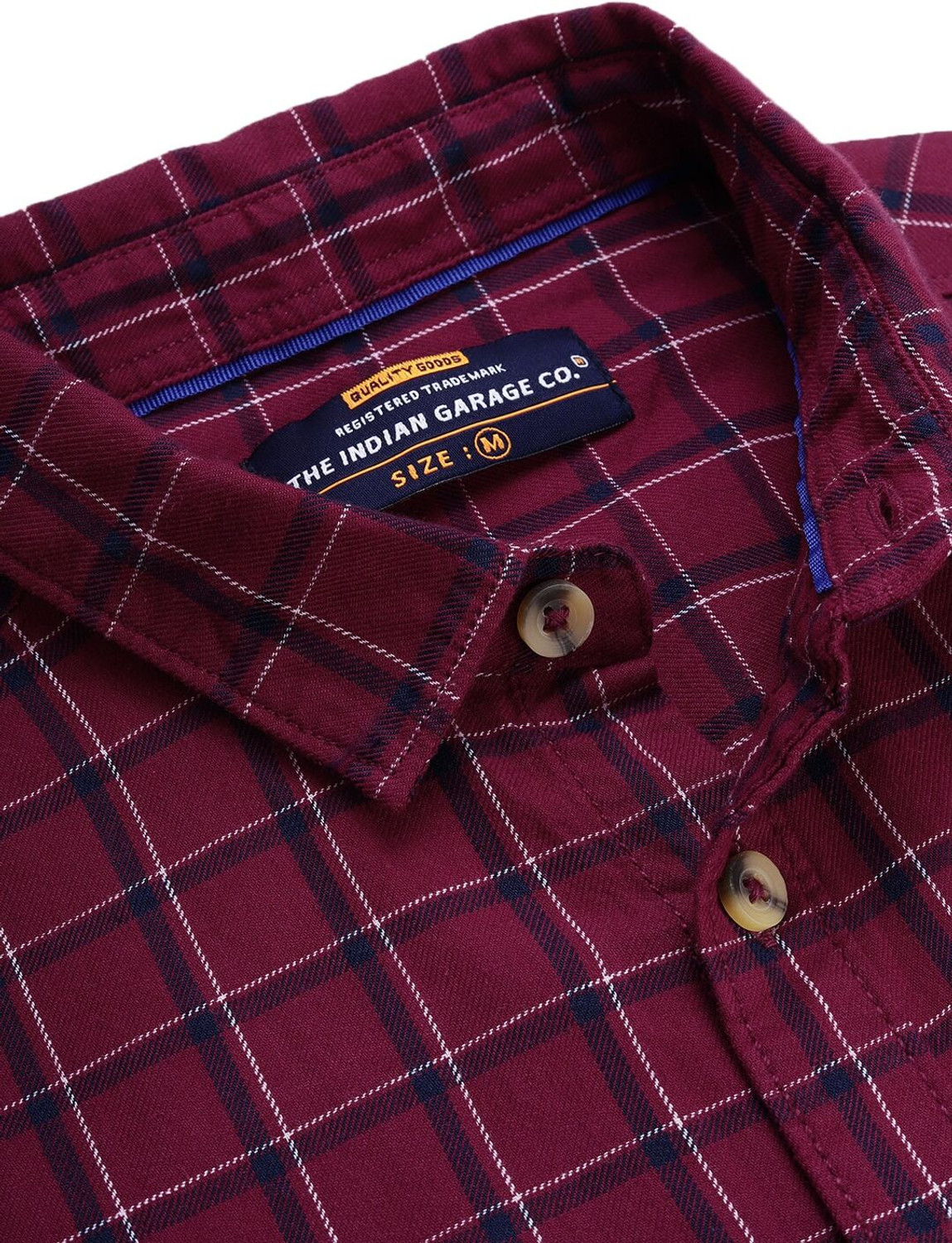 Image of The Indian Garage Co. Men Checkered Casual Red Shirt