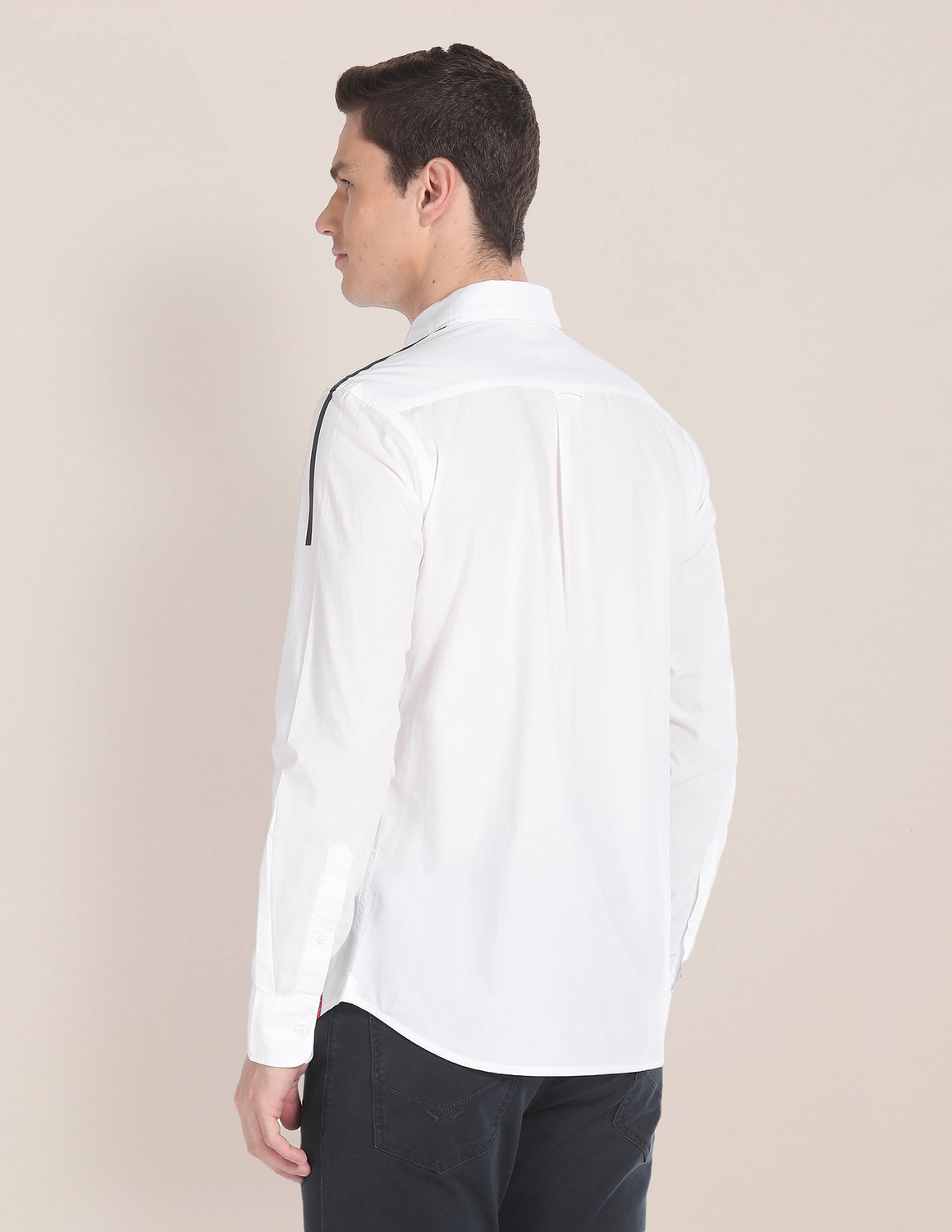 Image of U.S. POLO ASSN. Men Solid Casual White Shirt