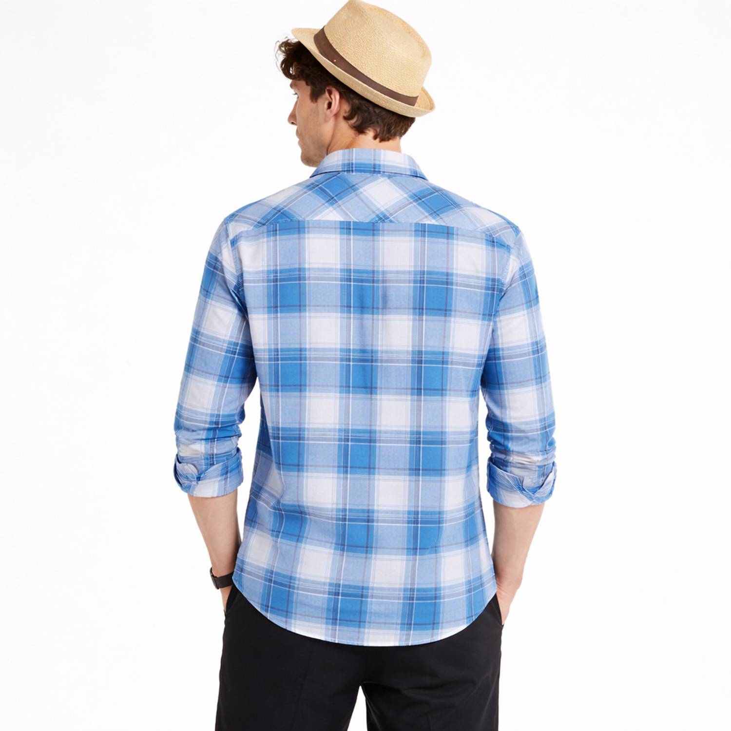 FalconWear Men Checkered Blue Shirt - Image 4