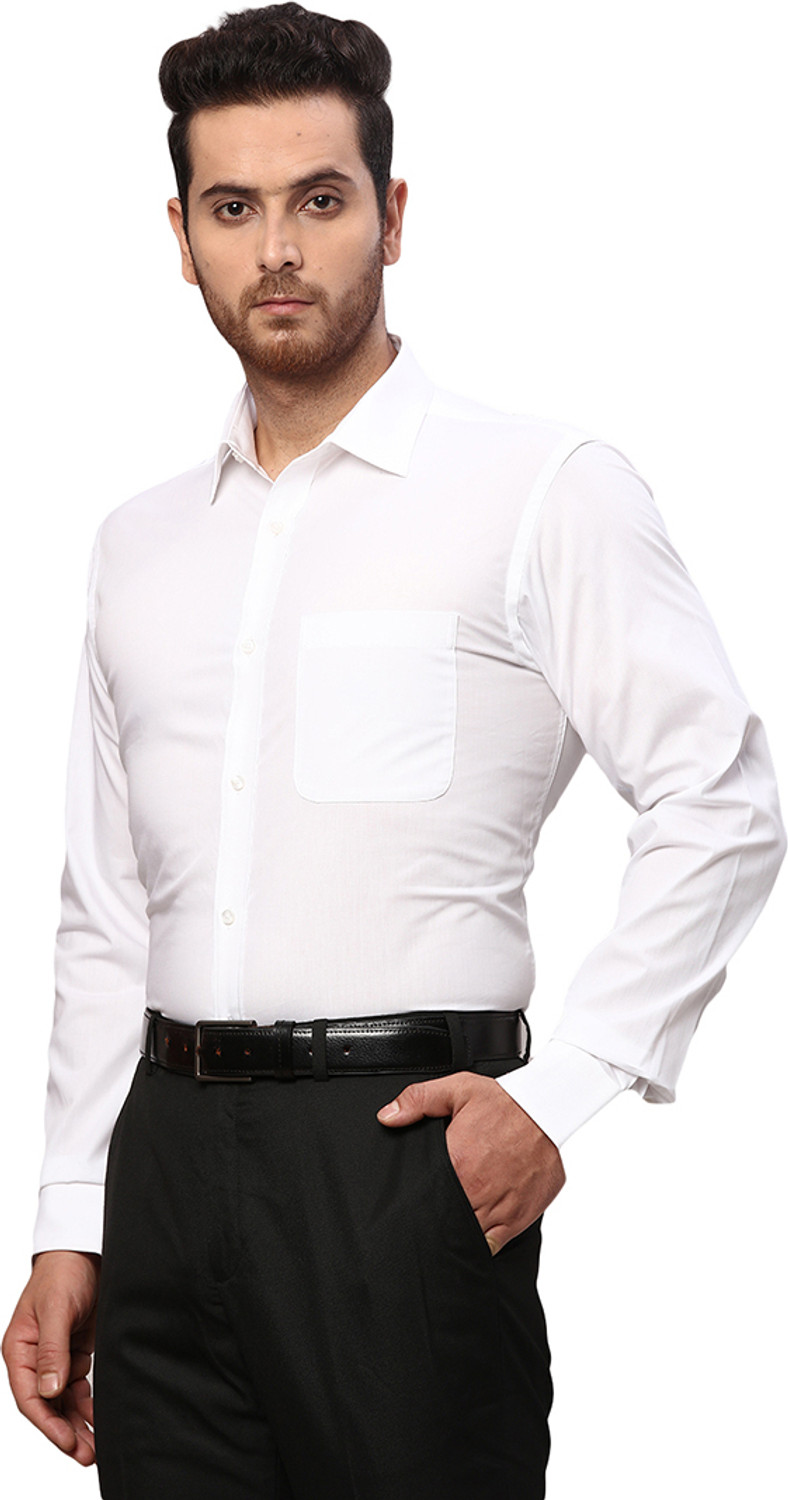 Image of Raymond Men Solid Formal White Shirt