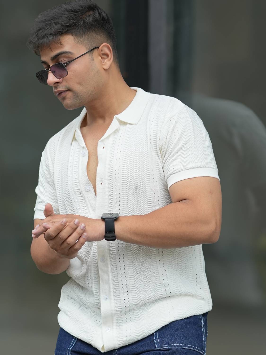 MANIAC Men White Casual Shirt - Image 2