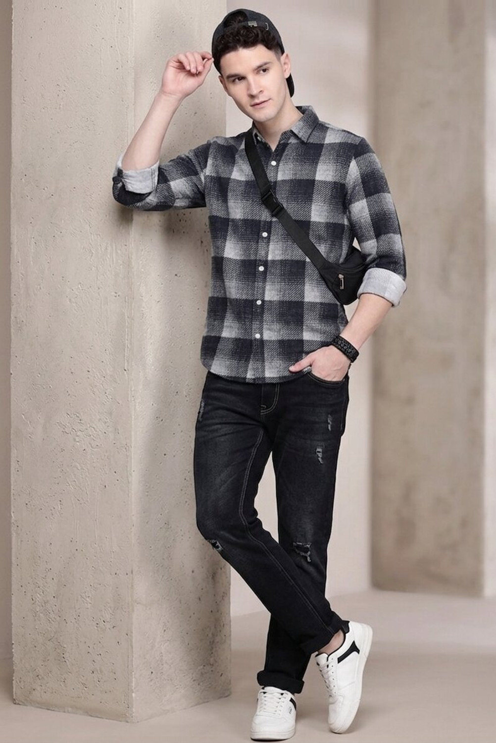 Image of Roadster Men Checkered Casual Multicolor Shirt