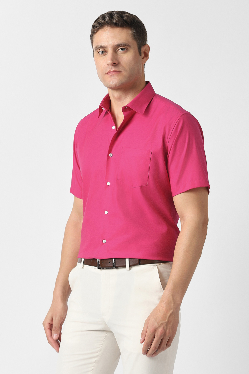 Image of VAN HEUSEN Men Regular Fit Solid Formal Shirt