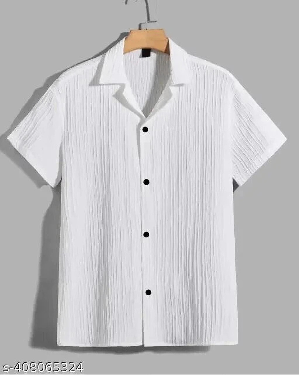 Image of VRLOOKS Men Self Design Casual Cream, White, Grey Shirt