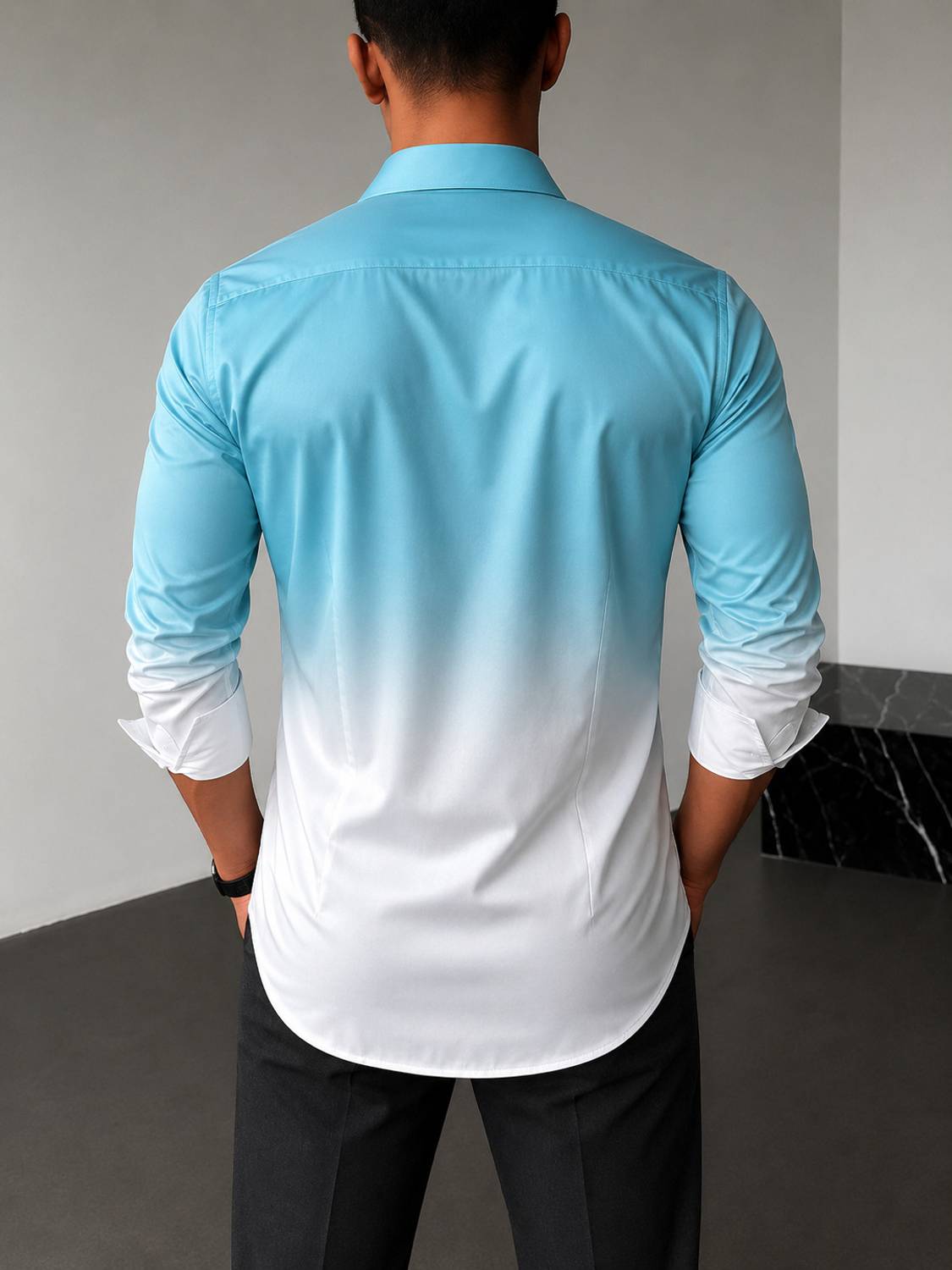 SH FSN Men Light Blue Casual Shirt - Image 2