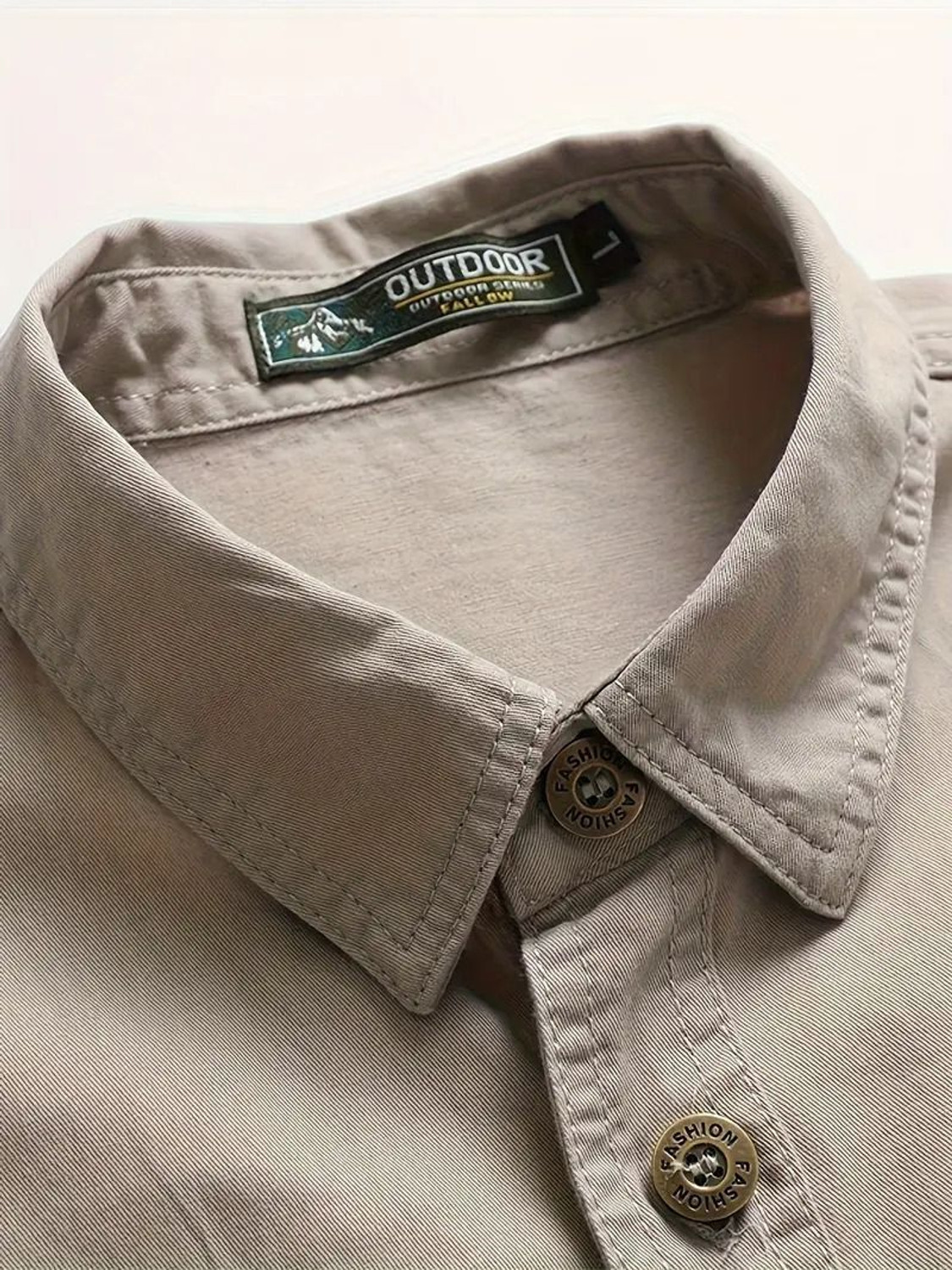 Image of sti Men Solid Casual Khaki Shirt