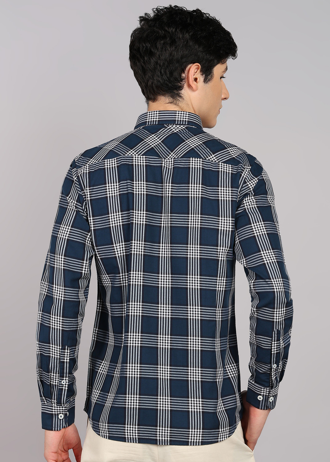 Image of KILLER Men Checkered Casual Blue Shirt