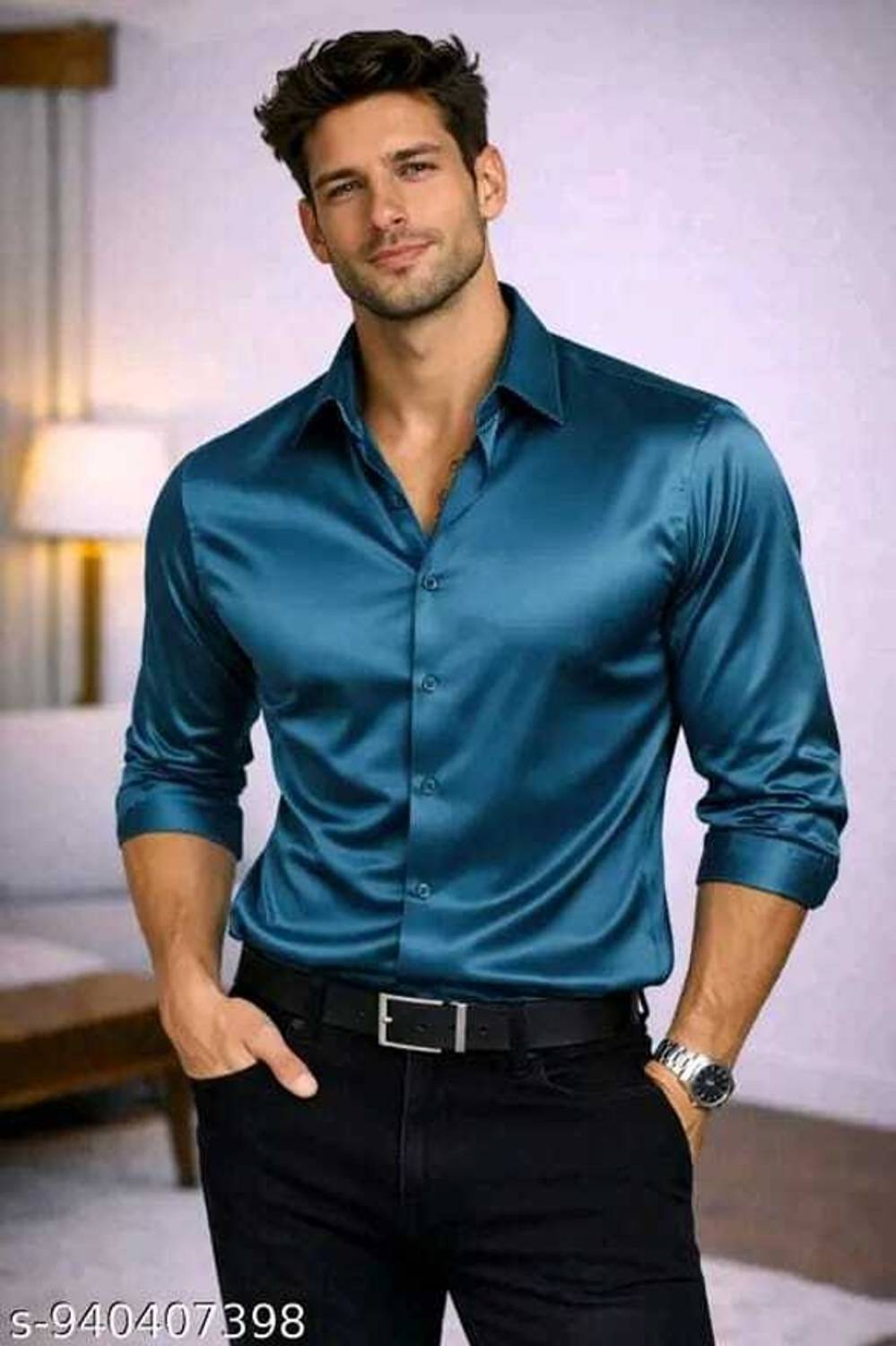 ALGAREE Men Solid Casual Grey Shirt