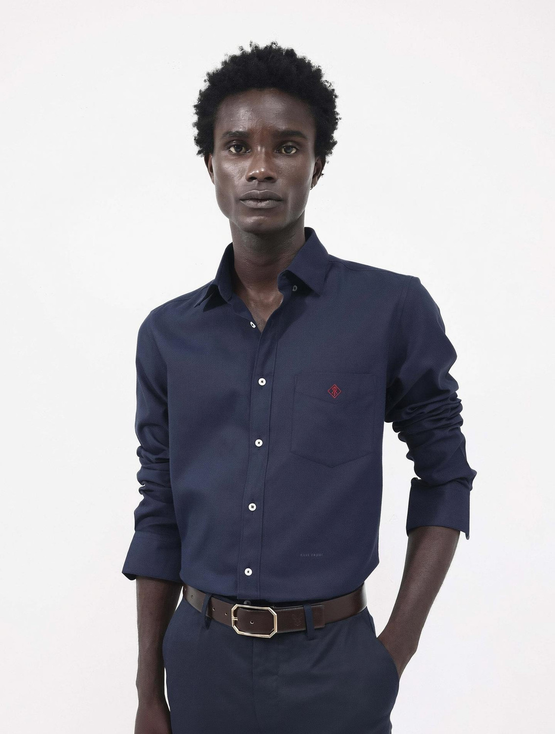Image of RARE RABBIT Men Regular Fit Solid Formal Shirt
