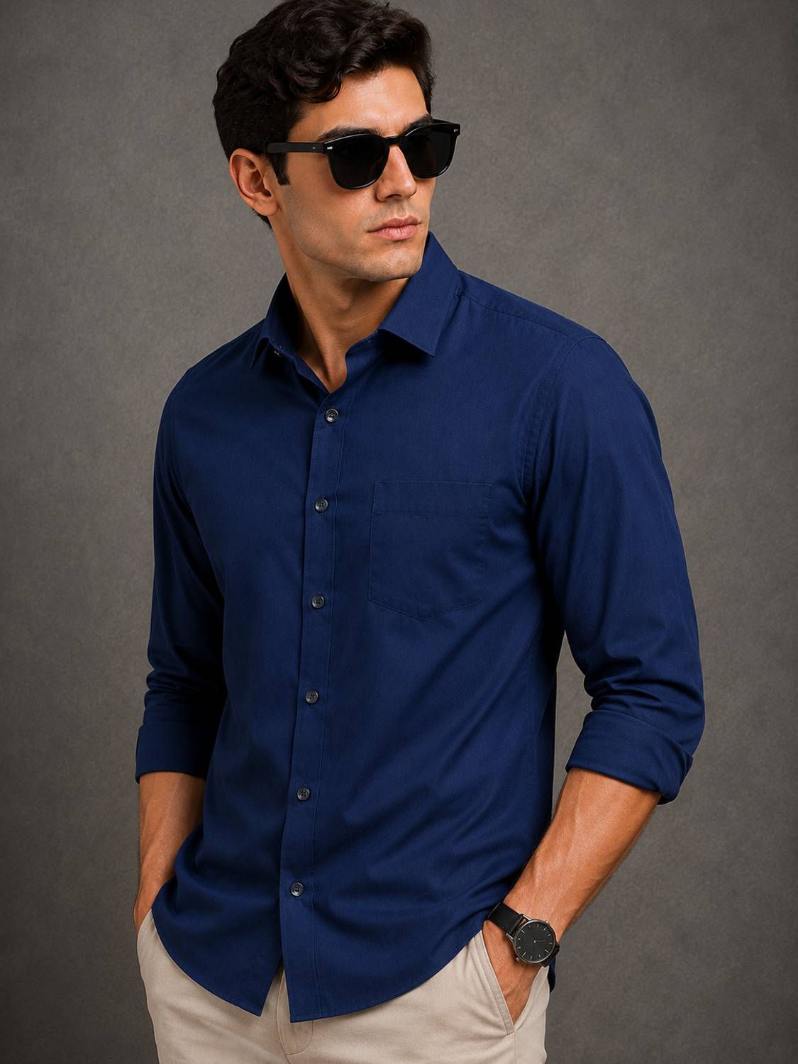 JOE & JOHN Men Blue Casual Shirt - Image 4