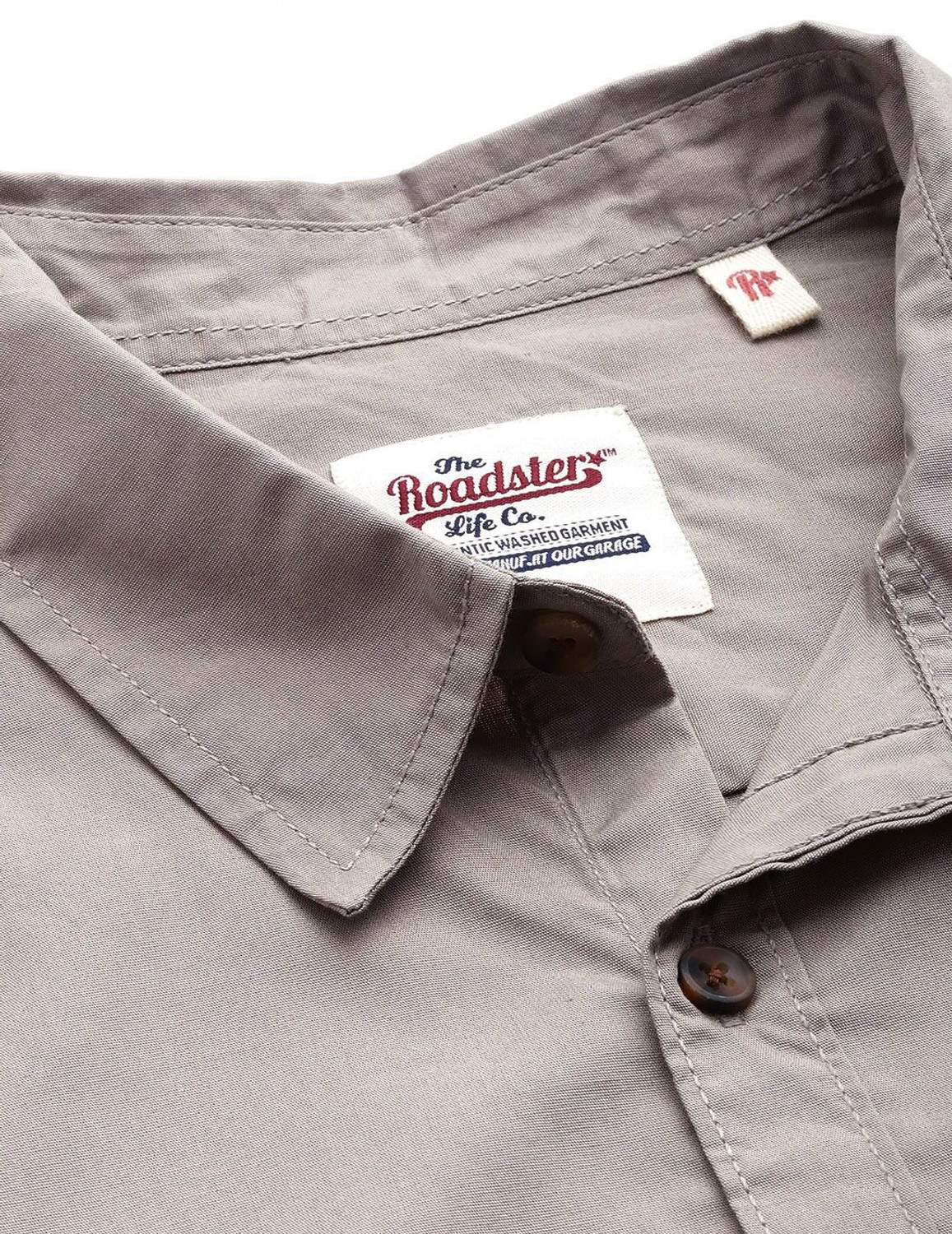 Image of Roadster Men Solid Casual Grey Shirt
