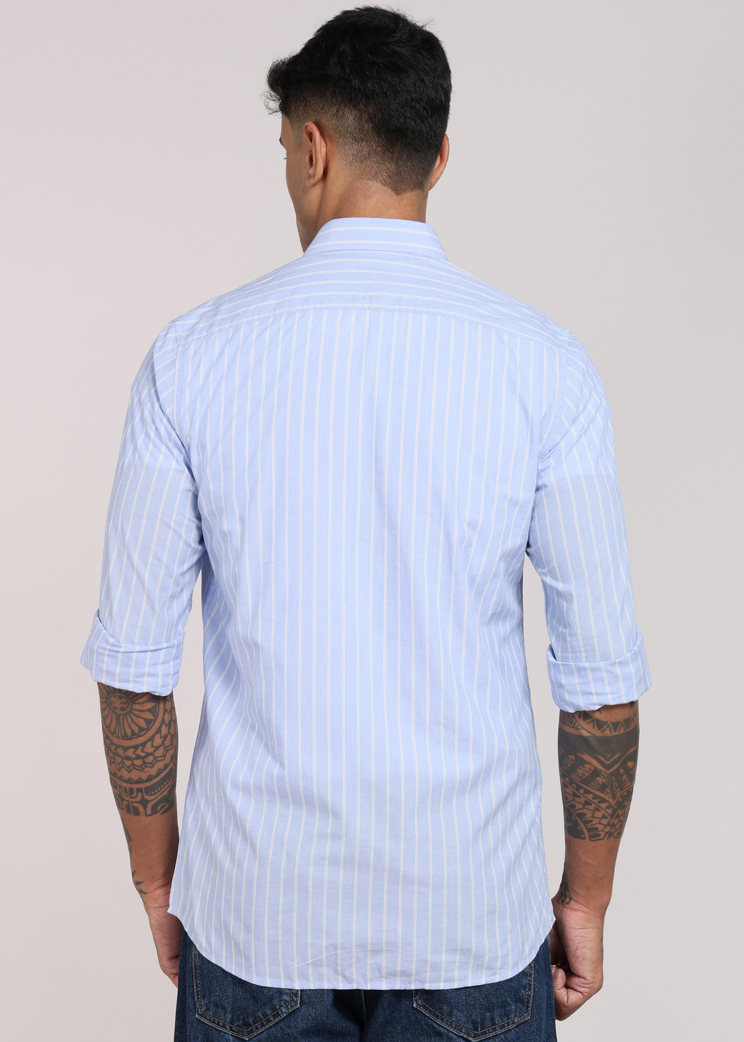Image of PETER ENGLAND Men Slim Fit Striped Casual Shirt