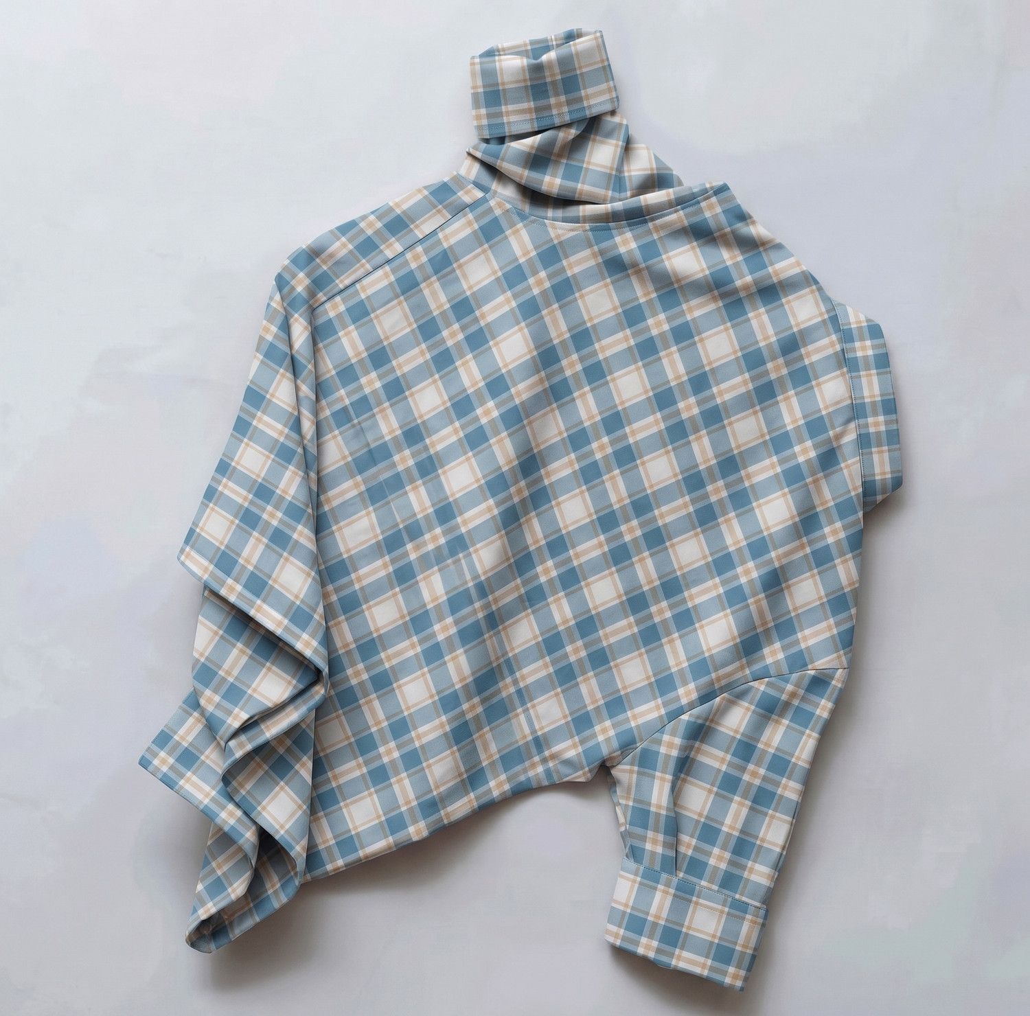 Image of CELLUX Men Checkered Casual Light Blue Shirt
