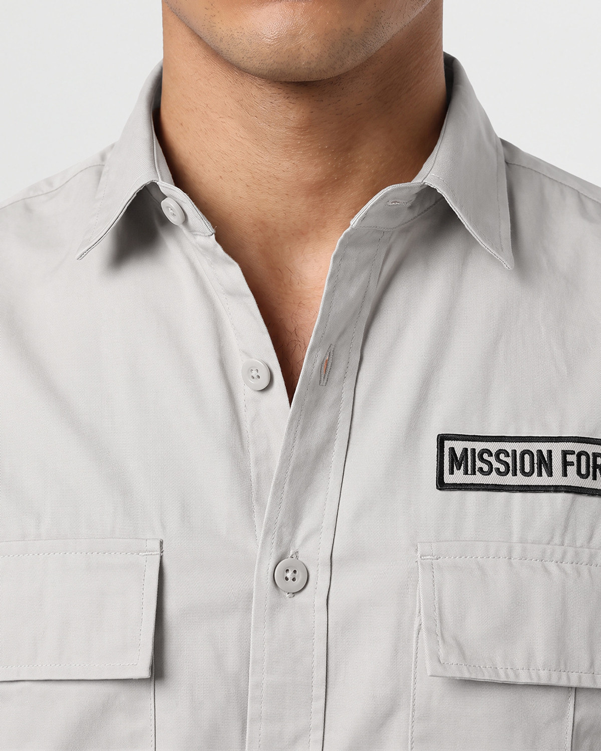 Image of BEWAKOOF Oversized Men Relaxed Fit Solid Spread Collar Casual Shirt