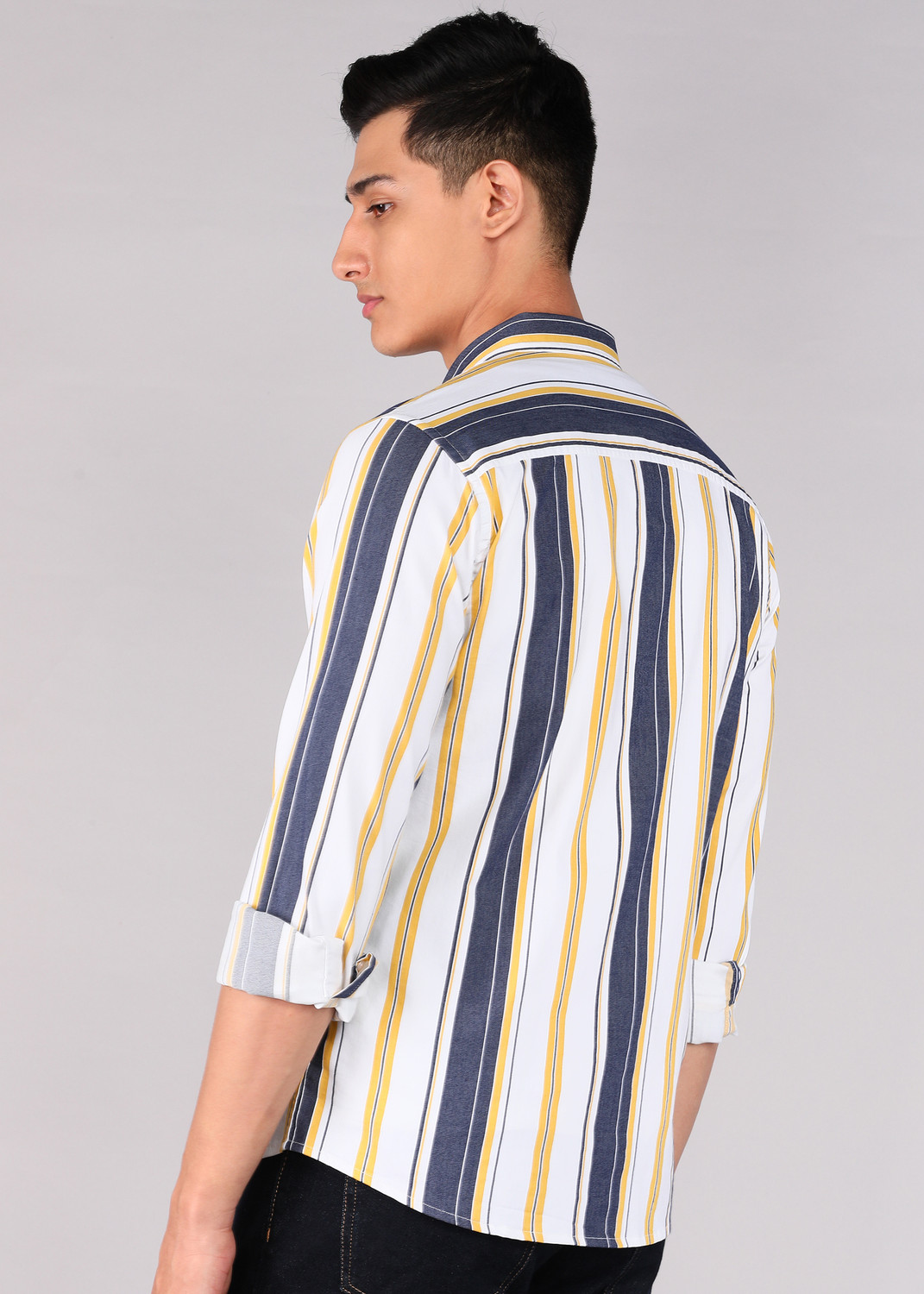 Image of PROVOGUE Men Striped Casual Multicolor Shirt